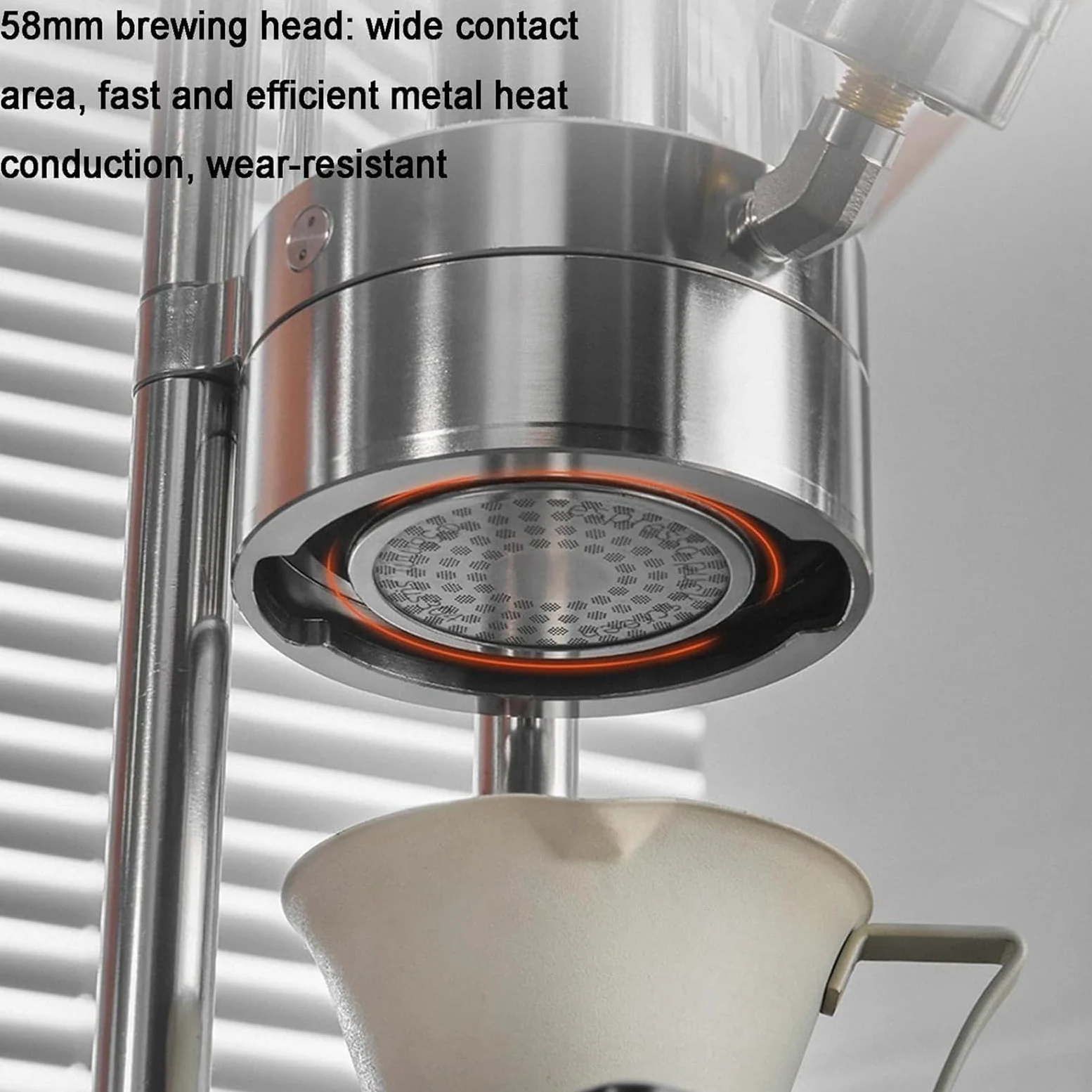 Cafetera manual, cafetera no eléctrica de acero inoxidable, presión de 1 a 16 bar, capacidad de 345 ml para uso doméstico y exterior
