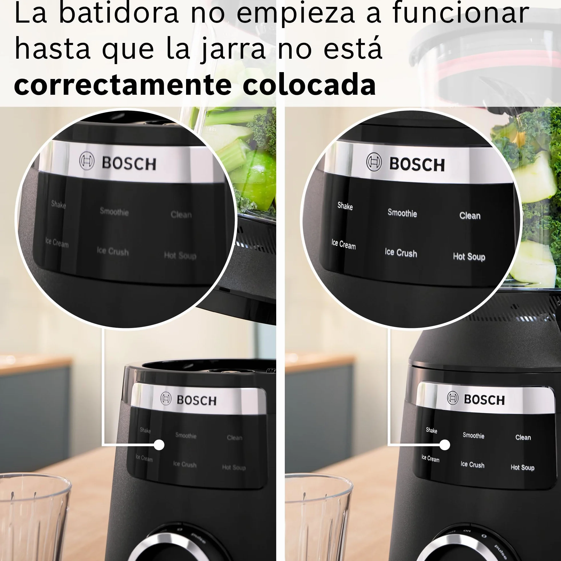Bosch - Batidora de vaso VitaPower Serie 6, motor de 1800 vatios, velocidad del motor de hasta 45.000 rpm, 6 programas automáticos, jarra batidora Tritan, negro, MMB6652B
