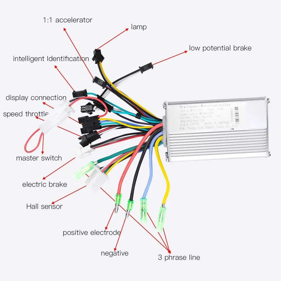 BuyWeek E-Bike Brushless Motor Controller 24V 36V 250W 350W LCD Display