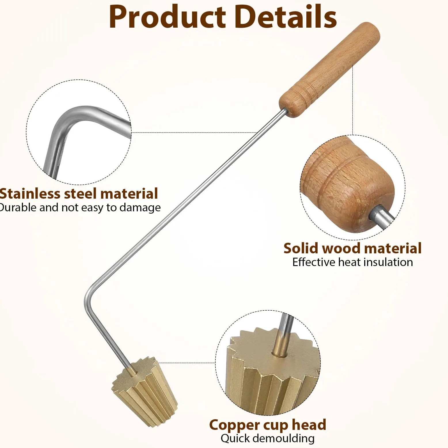 ABOOFAN Molde para Hornear Mini Taza Dorada, Herramienta para Freír y Repostería Diy, Molde de Cocina para Bocadillos Fritos y Panqueques, 1 Pieza para Cocina Nyonya