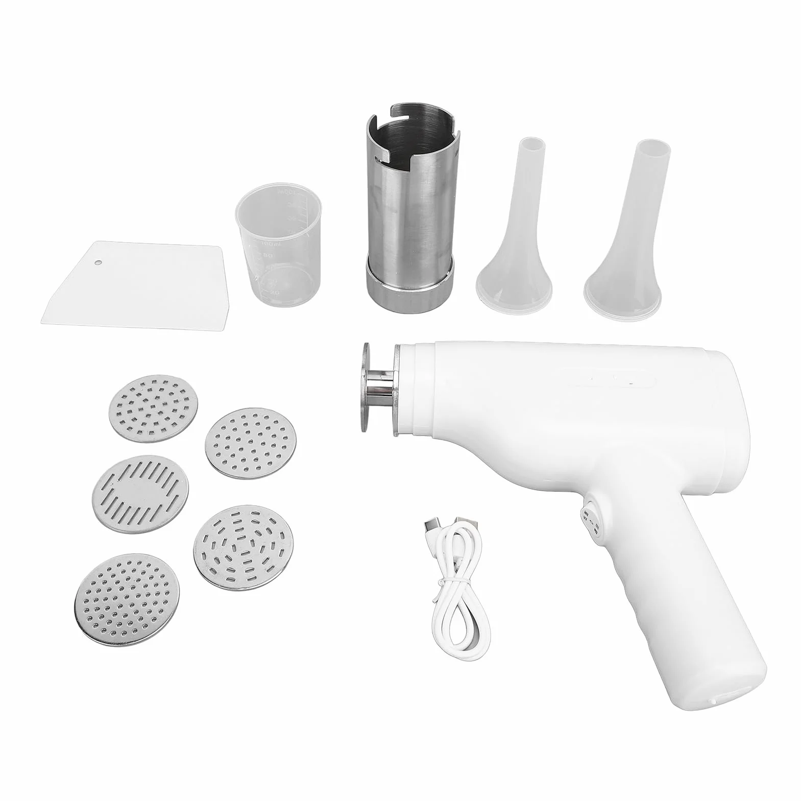Máquina para hacer fideos de mano, totalmente automática, inalámbrica, portátil, eléctrica, para hacer fideos, para amantes de las pastas de cocina, acero inoxidable ABS, 20,8x20cm