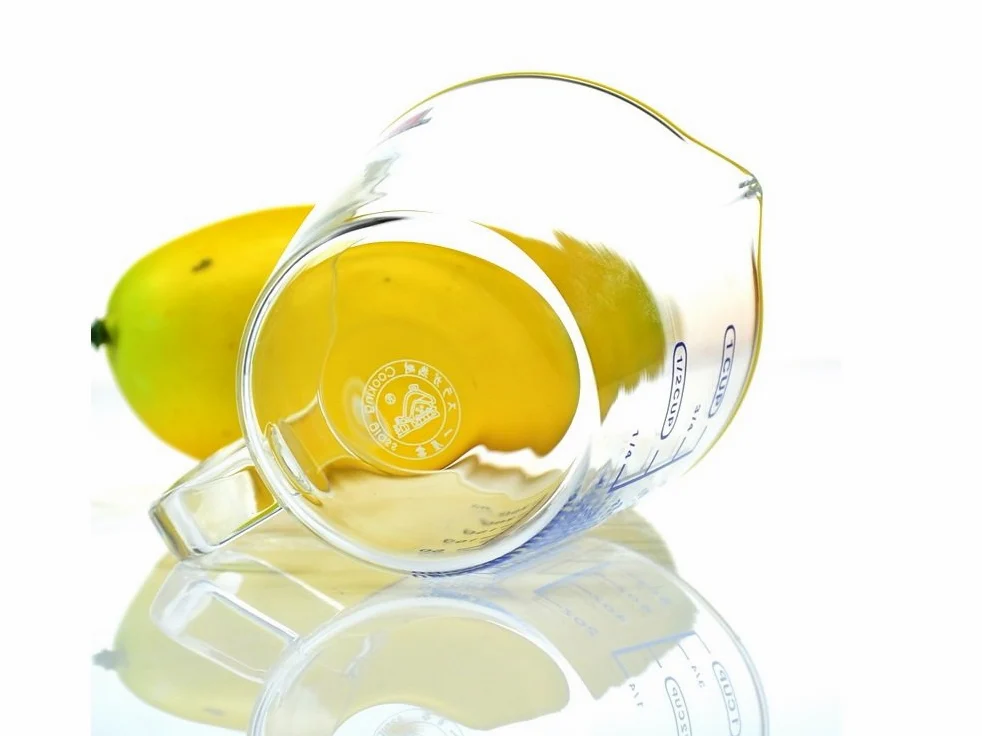 1 taza de cristal borosilicato vaso medidor con intervalos de 50 ml escala nuevos accesorios de cocina fácil de medida Líquido polvo tazas de leche
