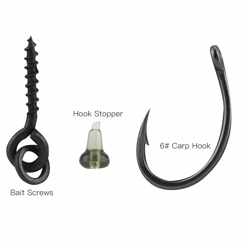 Ronnie Rigs Carpa Pesca Hook Bait Stoppers Terminal Tackle 30 Unids/Set