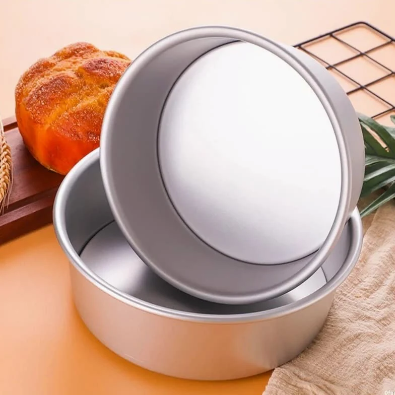 Juego de moldes para pasteles redondos de 4/6/8 pulgadas con parte inferior extraíble Juego de moldes para pasteles de gasa de aleación de aluminio Herramientas de latas para pasteles redondos de 3 n