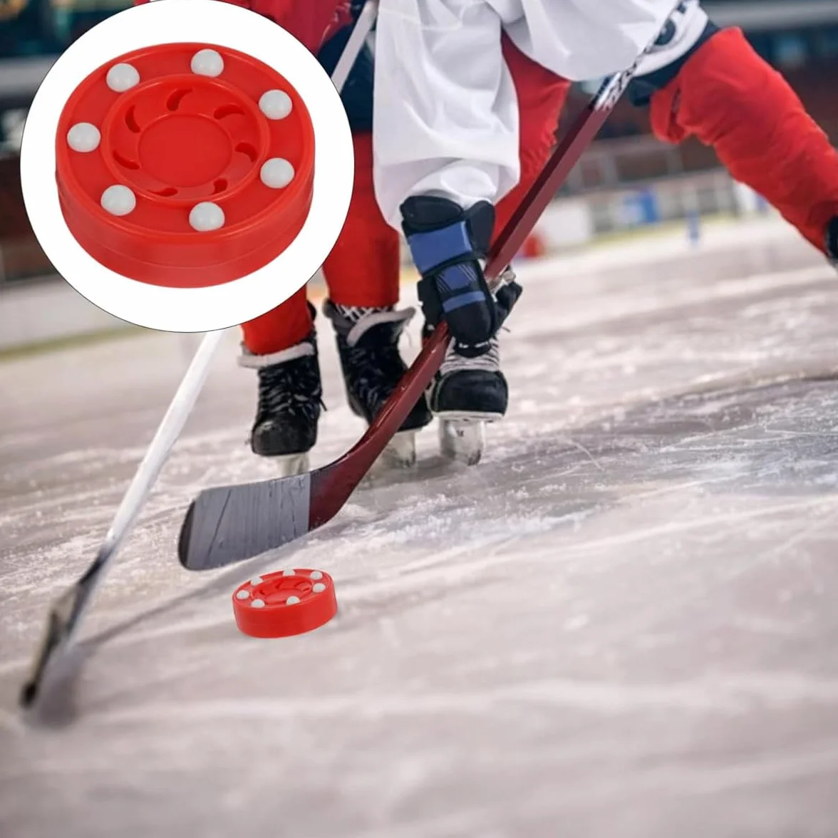 Kiuiom Puck De Hockey En Línea Para Suelo, Rojo