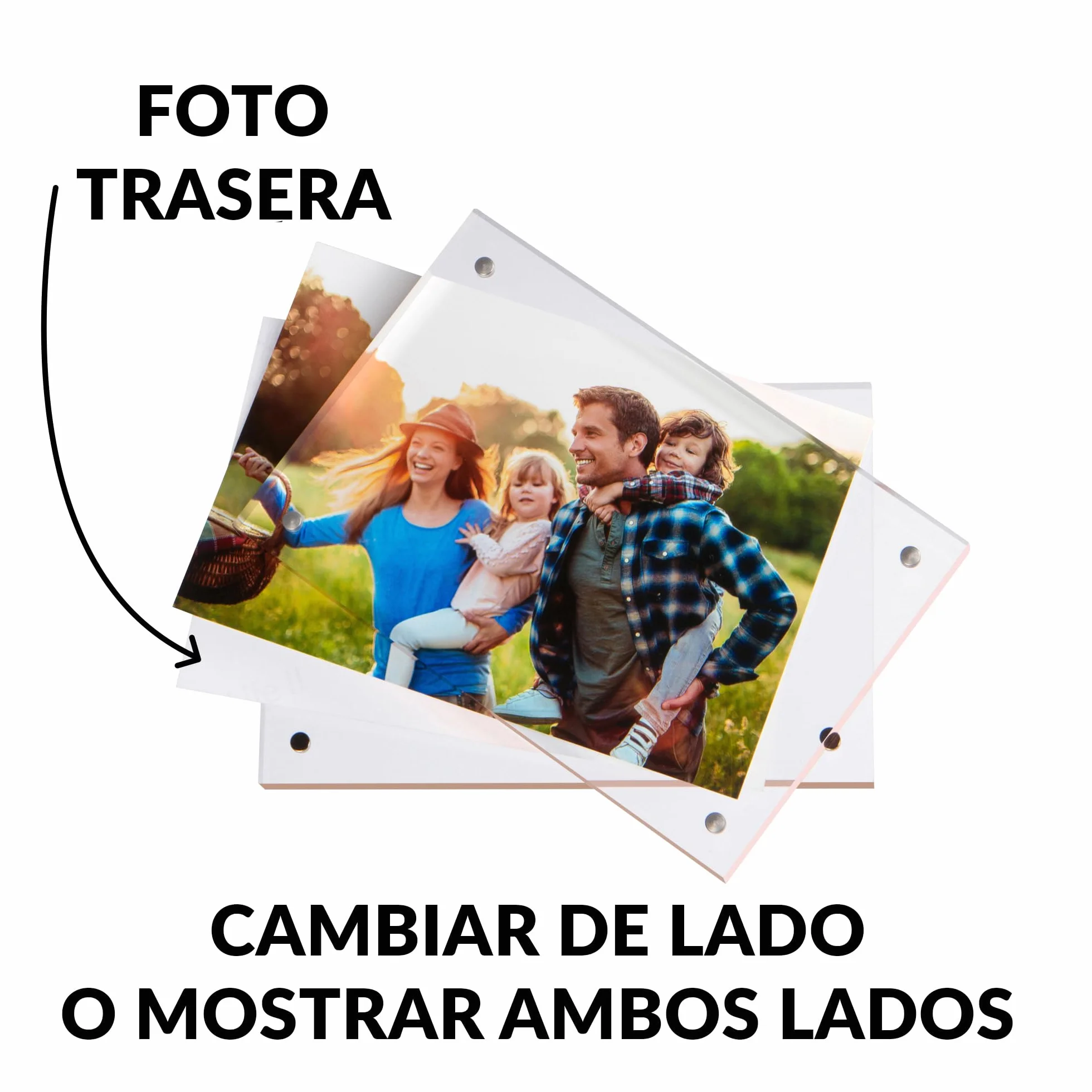 SimbaLux Marco Fotográfico Acrílico Magnético 12,7x17,8 cm, Paquete de 3 | Transparente como el Cristal, Doble Cara Sin Marco para Exhibición, Autoportante, Fácil de Cambiar