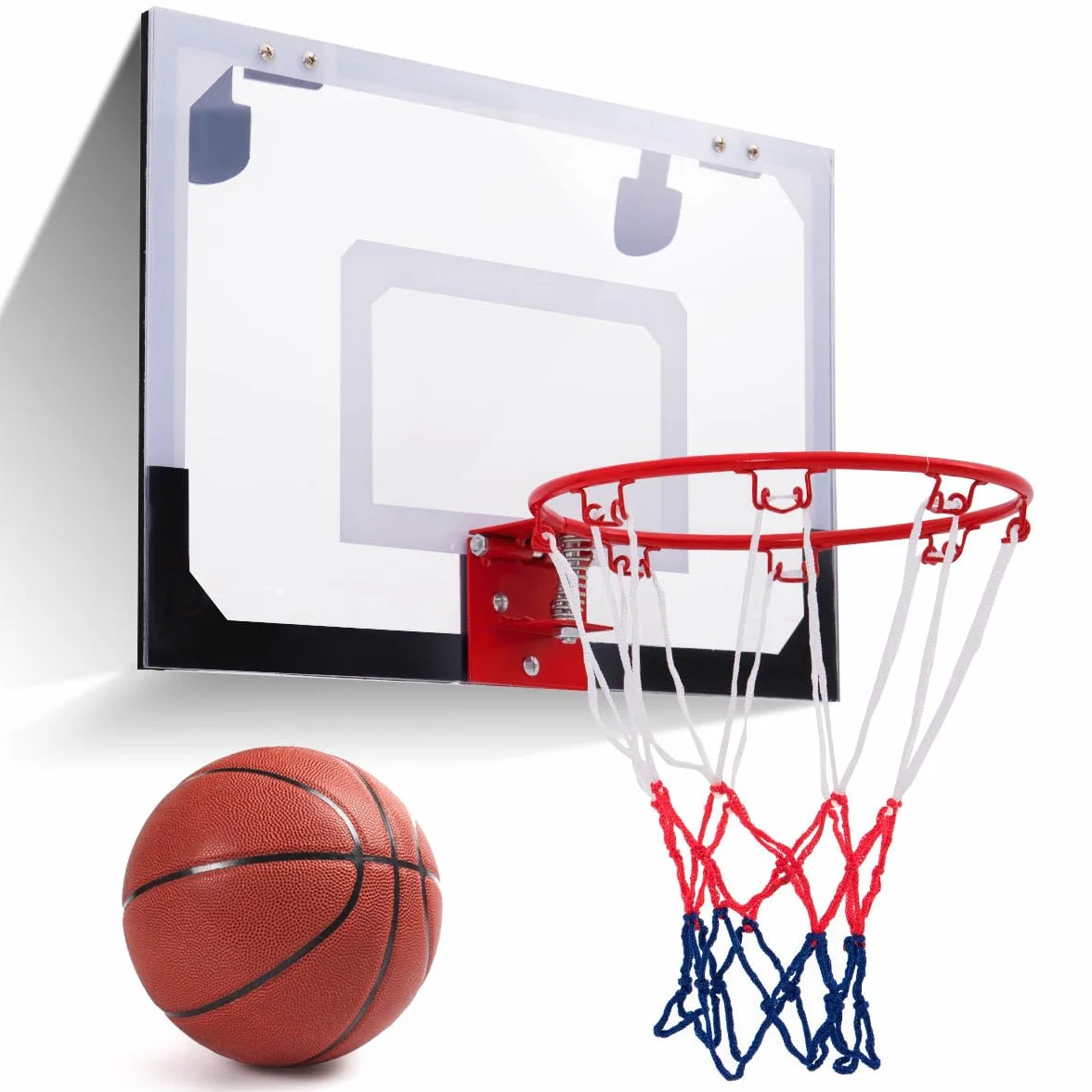 LIFEZEAL Mini Canasta de Baloncesto para niños y Adultos, Tablero montado en Puerta, 46 x 30,5 cm