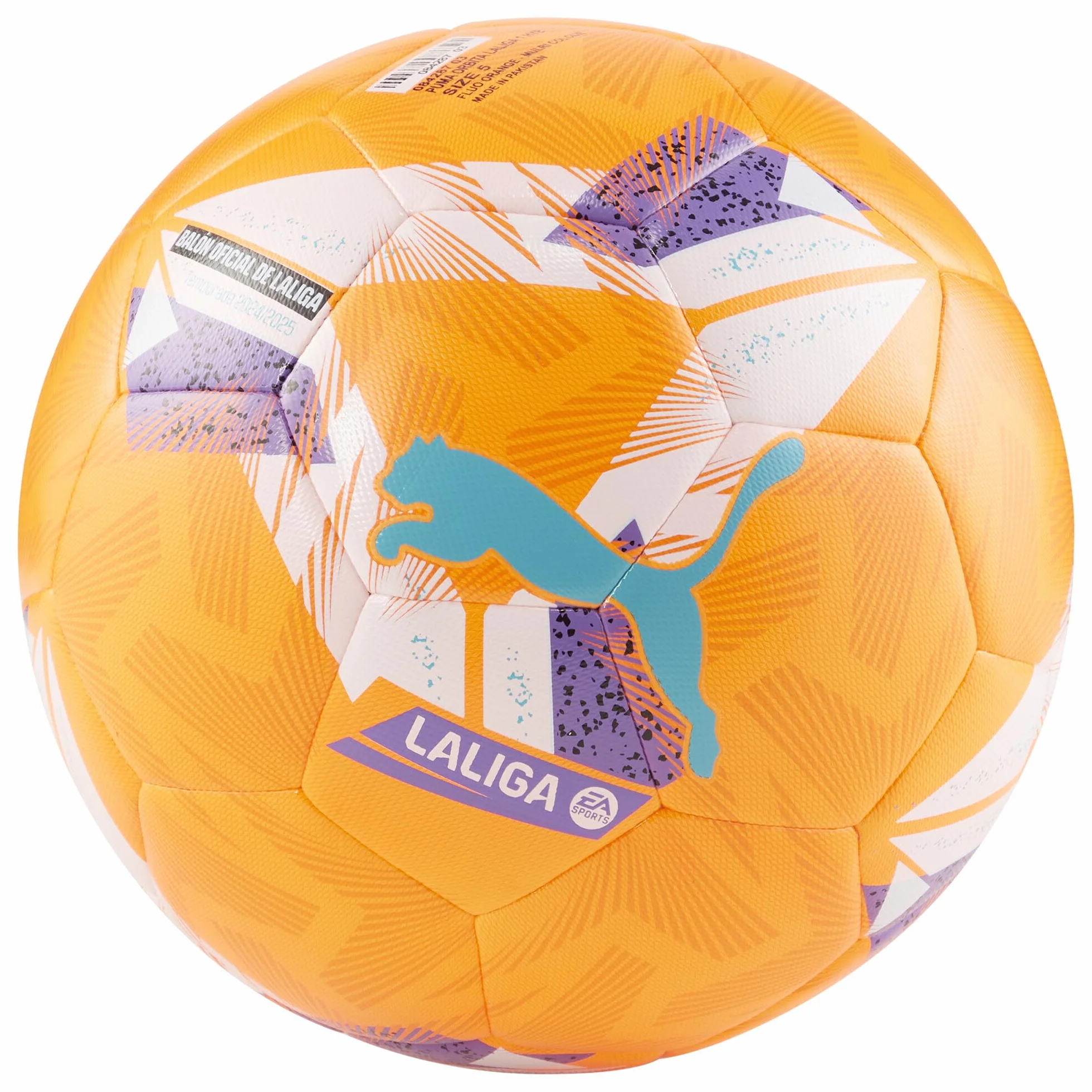 PUMA Orbita LaLiga 1 5 Balón de fútbol híbrido Fluo Orange Multicolor