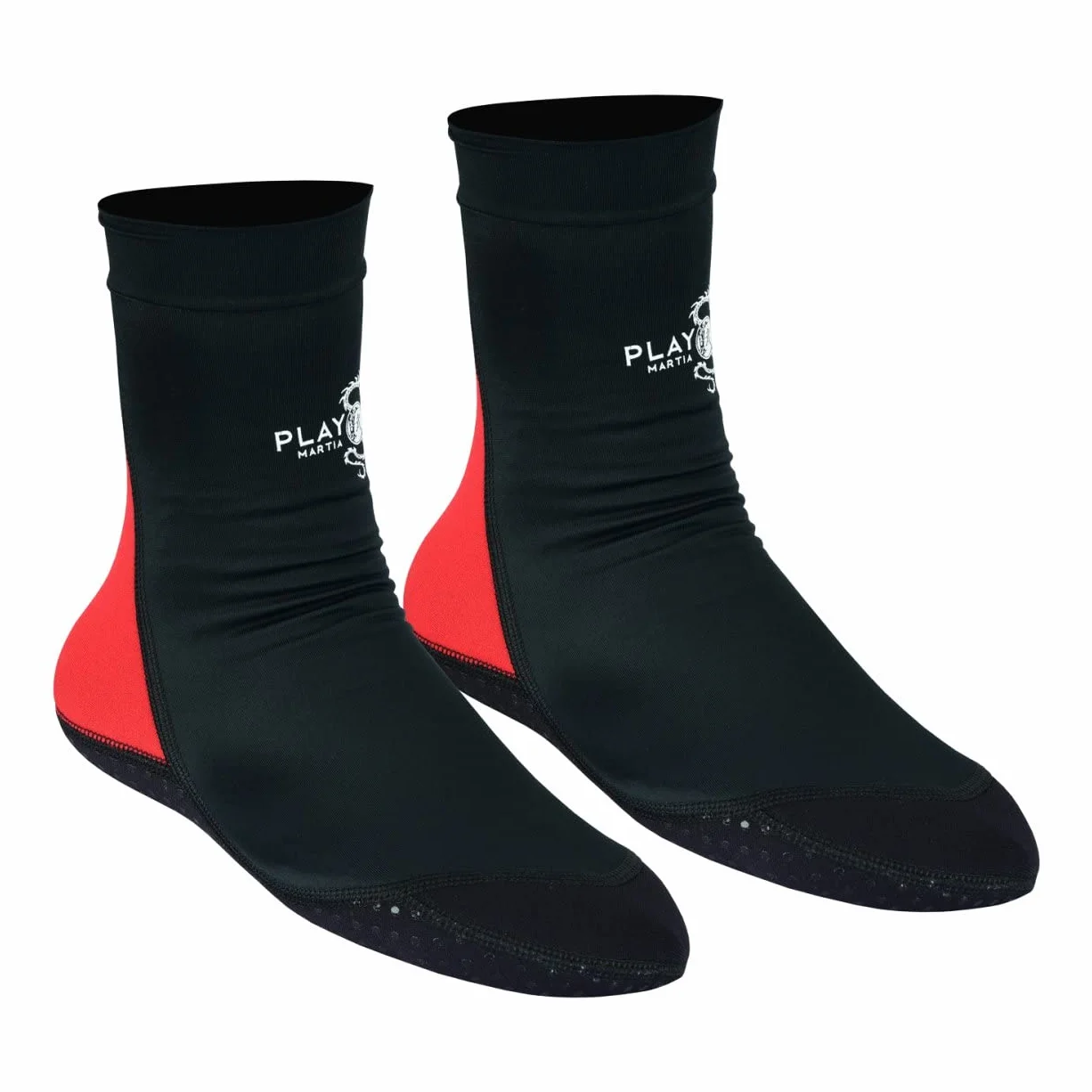 Playwell Calcetines artes marciales mixtas con alfombrilla tatami negro rojo