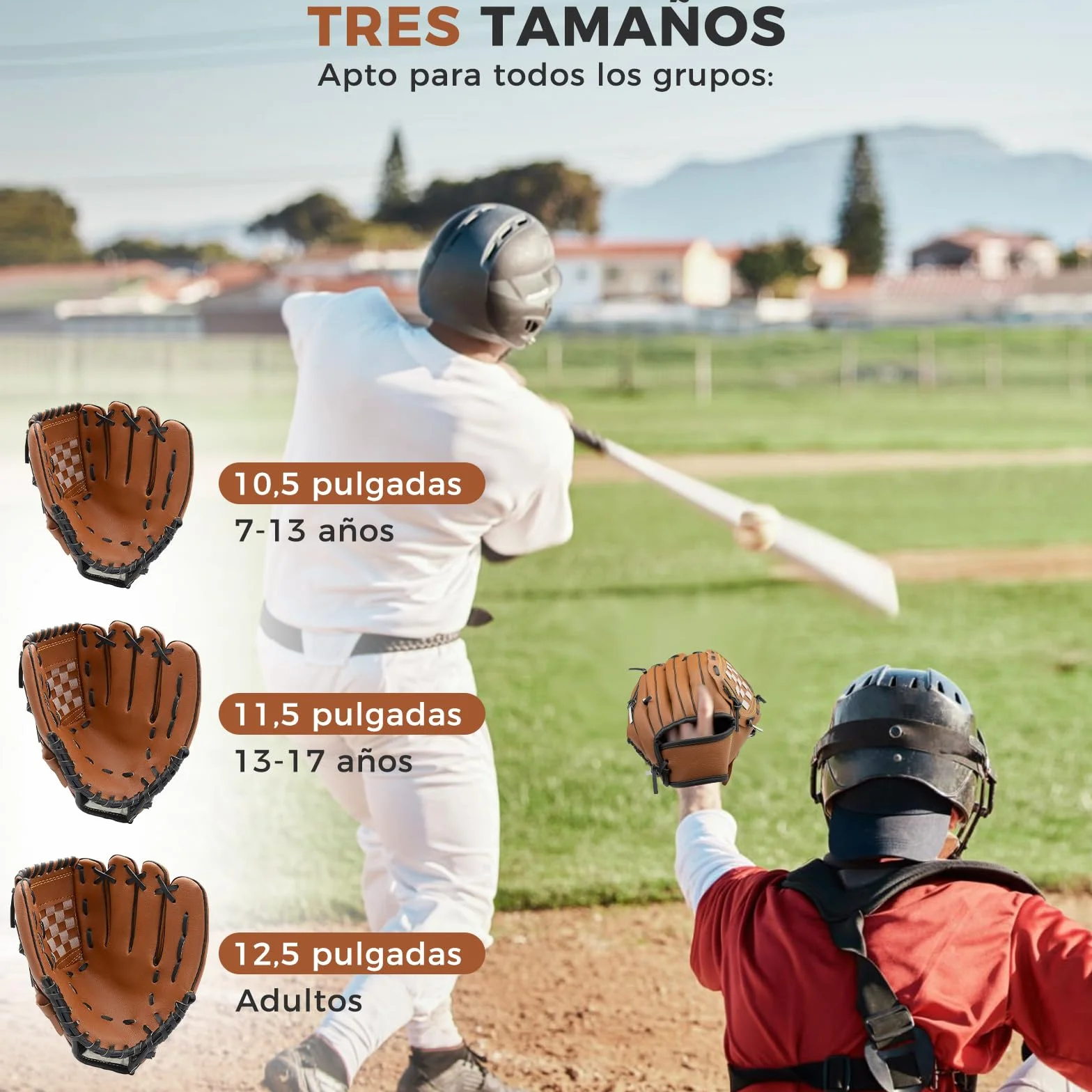 LeapBeast Guante de Béisbol, Softball Guantes Mano Izquierda PU con 1 Pelota Suave