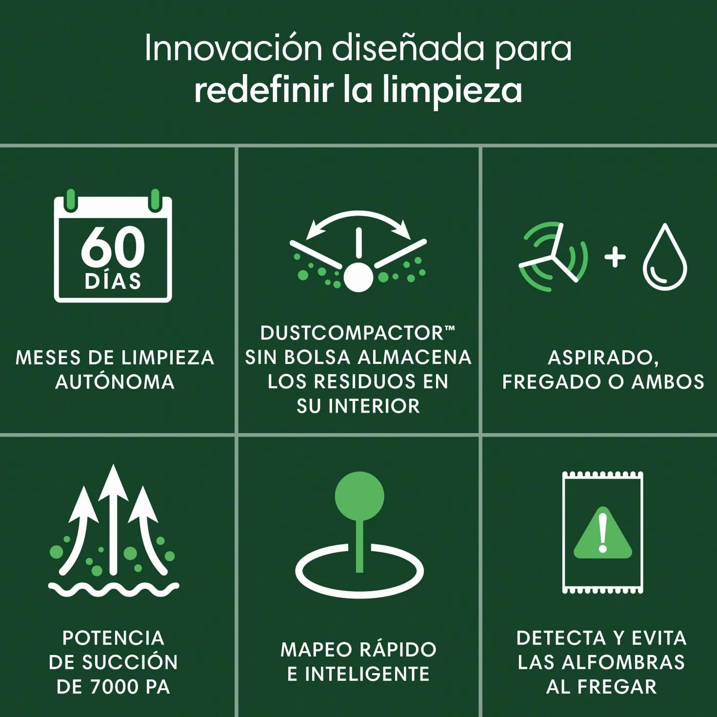iRobot Roomba 205 DustCompactor Combo robot, compacta suciedad en interior, autonomía 60 días sin vaciar el robot, sin bolsa, succión potente, 7000Pa, navegación LiDAR, limpieza multisuperficie, App_B