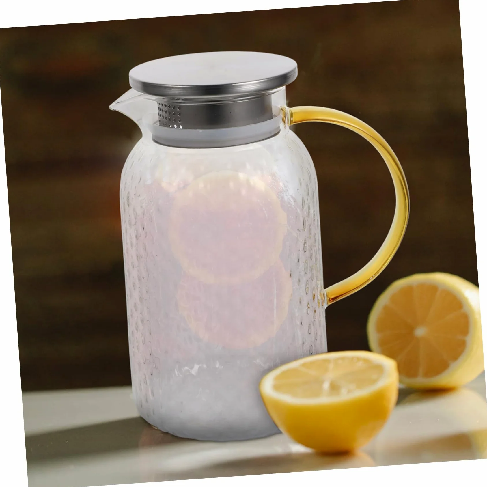 LABRIMP Jarra Vidrio de Gran Capacidad Hervidor Resistente Calor para Fría para Leche y Bebidas
