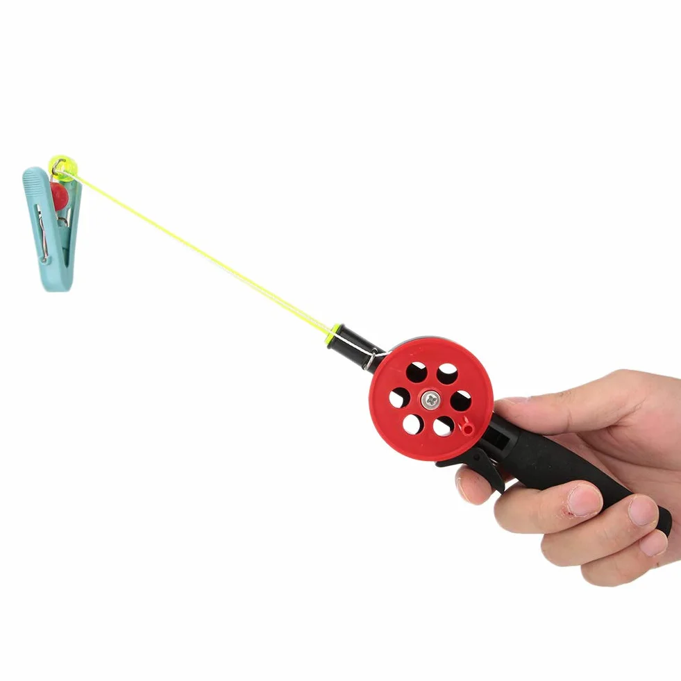 Mini Combo Caña de Pescar y Carrete, Captura de Camarones para Pesca en Hielo para Niños