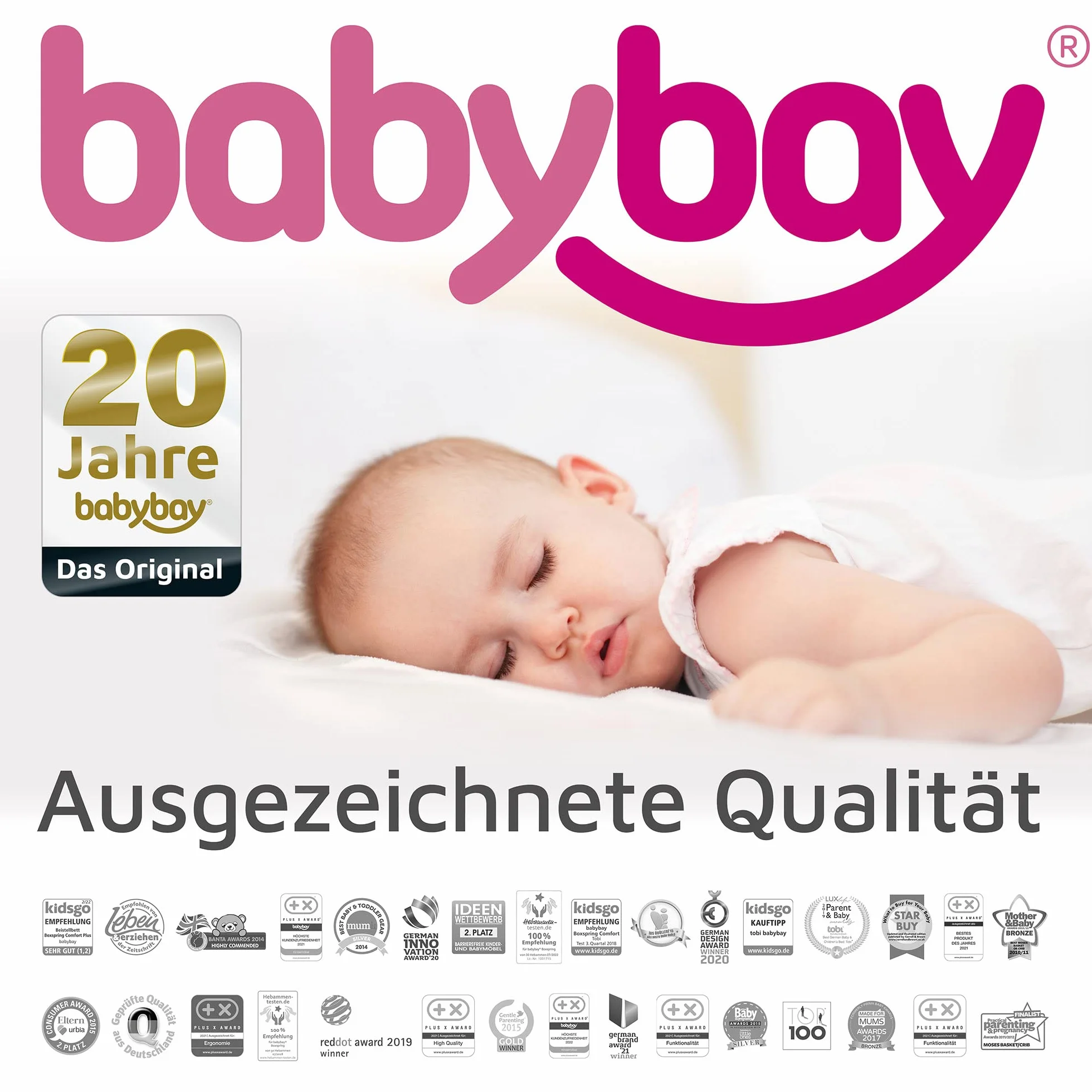 Babybay Juego de Ruedas Parquet Blanco para Cuna de Colecho y Moisés