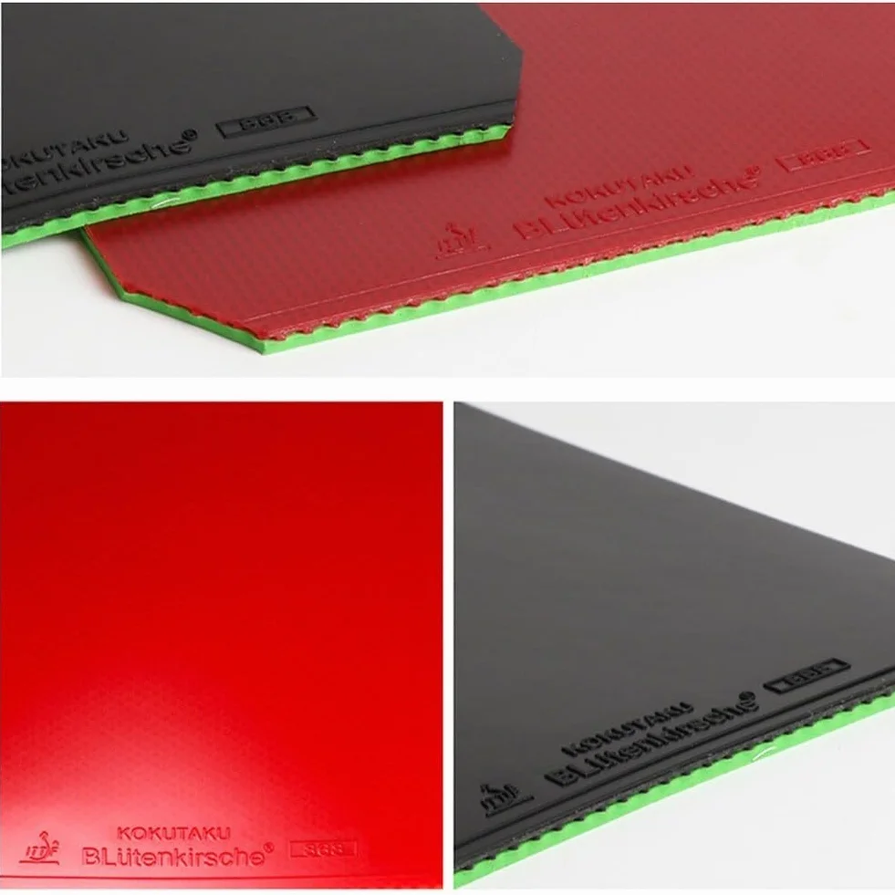 Goma de tenis de mesa Excelente control y fabricación de arco (negro + rojo)