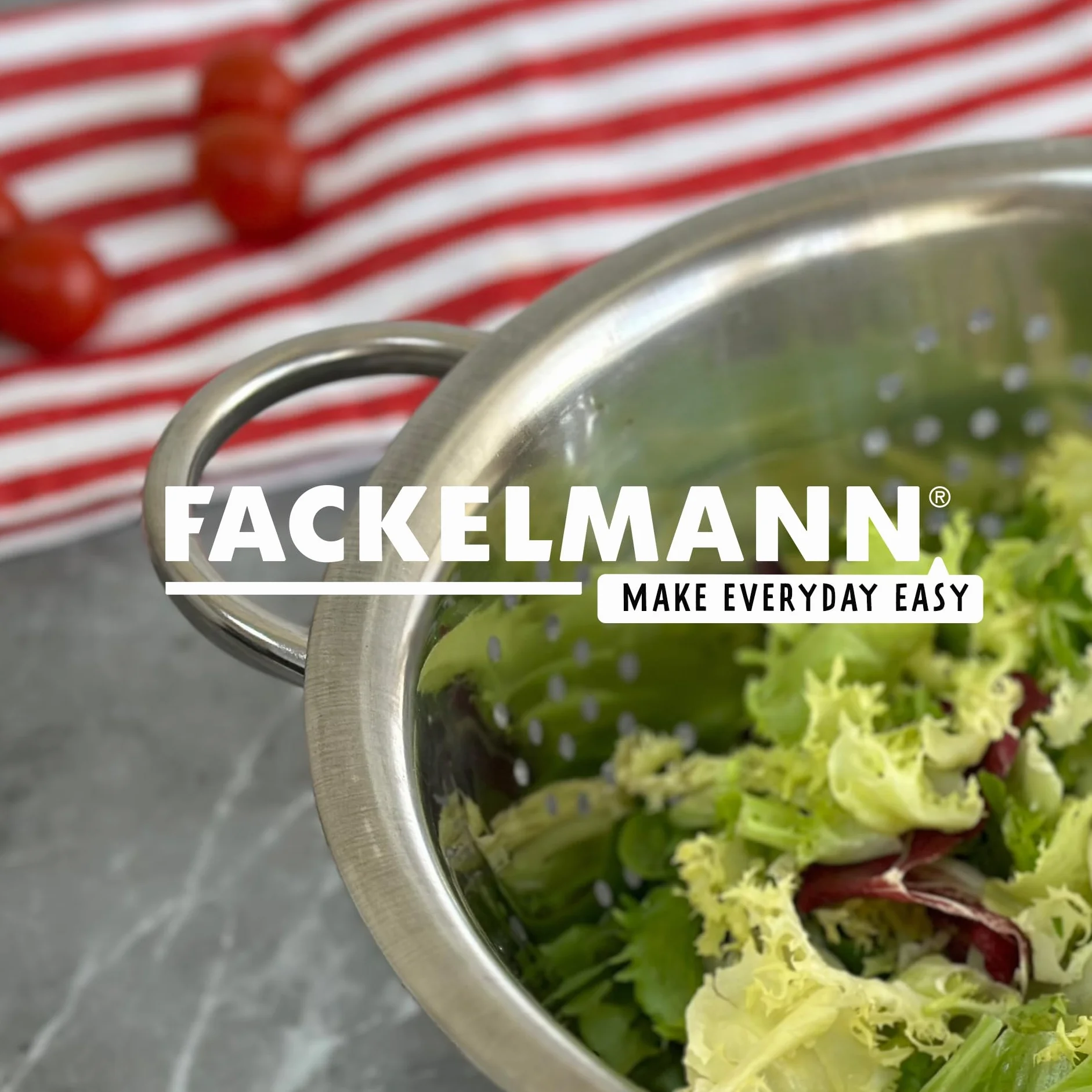 Fackelmann Colador de Cocina y Escurridor en Acero Inoxidable, Colador con Asas y Peana Estable, Idóneo para Escurrir Ensalada, Pasta, Arroz, Legumbres y Verduras, 24cm, 1 ud.