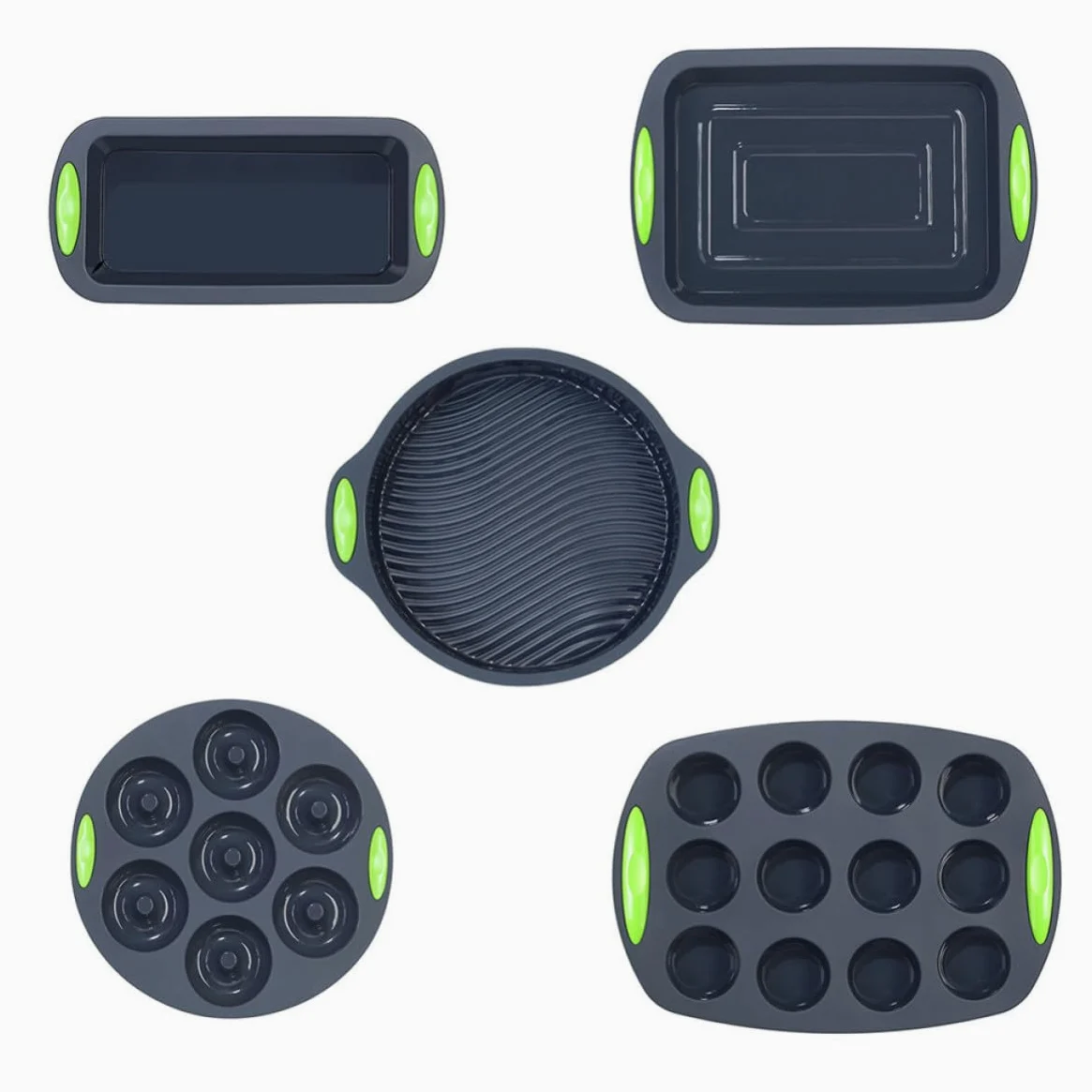 Set de 5 Moldes de Silicona para Pasteles y Repostería Casera | Resistente al Calor, Flexible y Reutilizable, Limpieza Sencilla, Uso en Cocina y Horno para Aficionados la Repostería