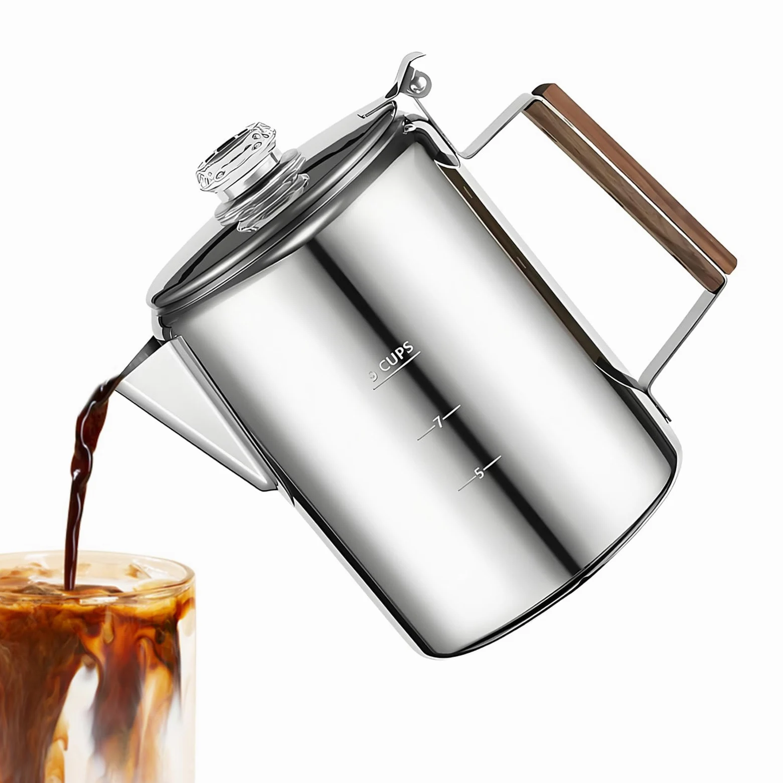 Percoladora Máquina Percoladora Compacta Portátil De Acero Inoxidable | Percoladora de Acero Inoxidable para Café Aire Libre, Camping, Playa, Autocaravana, Familia