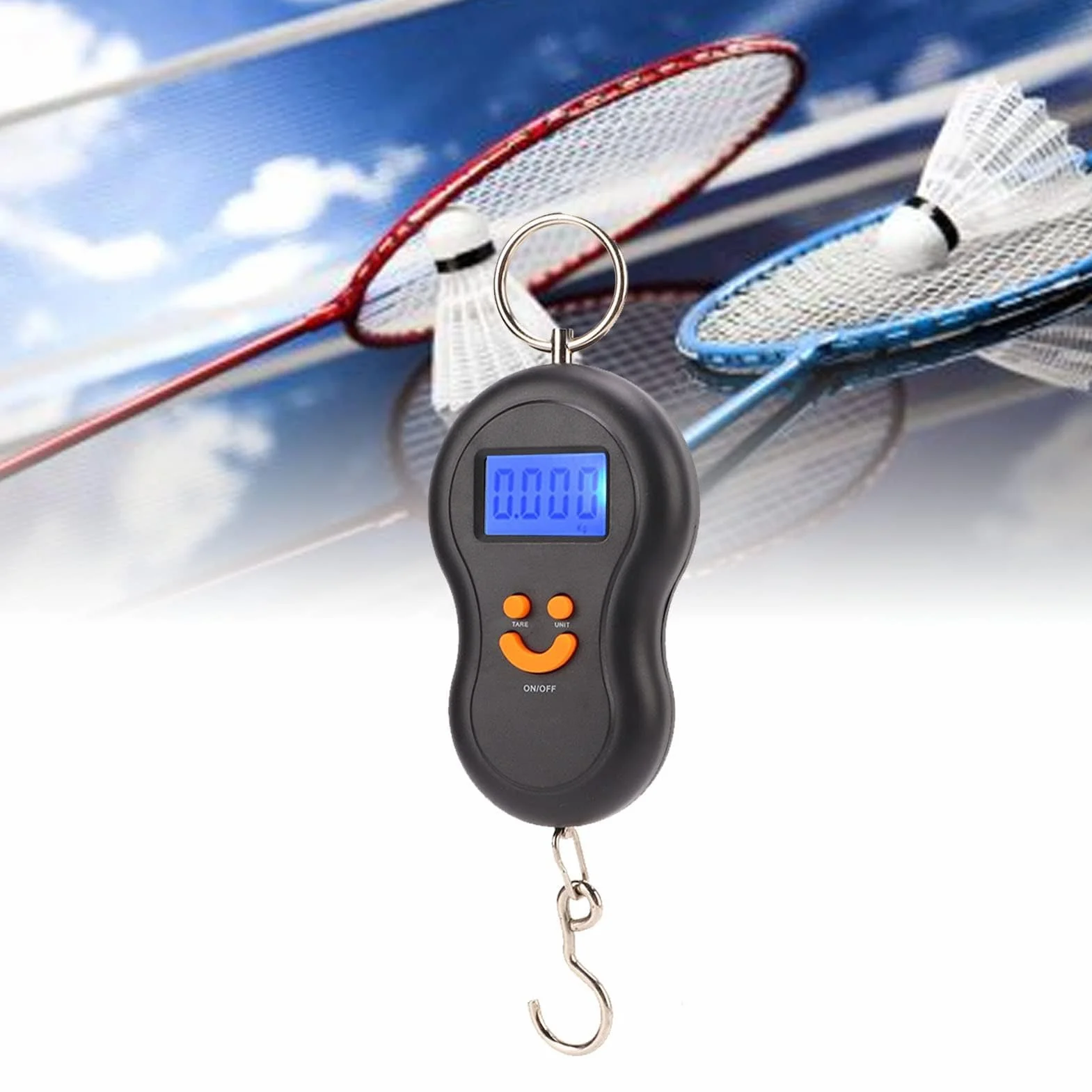 Agatige Balanza Colgante, Calibrador De Tensión Electrónico con Pantalla Digital LCD para Raqueta de Bádminton y Tenis