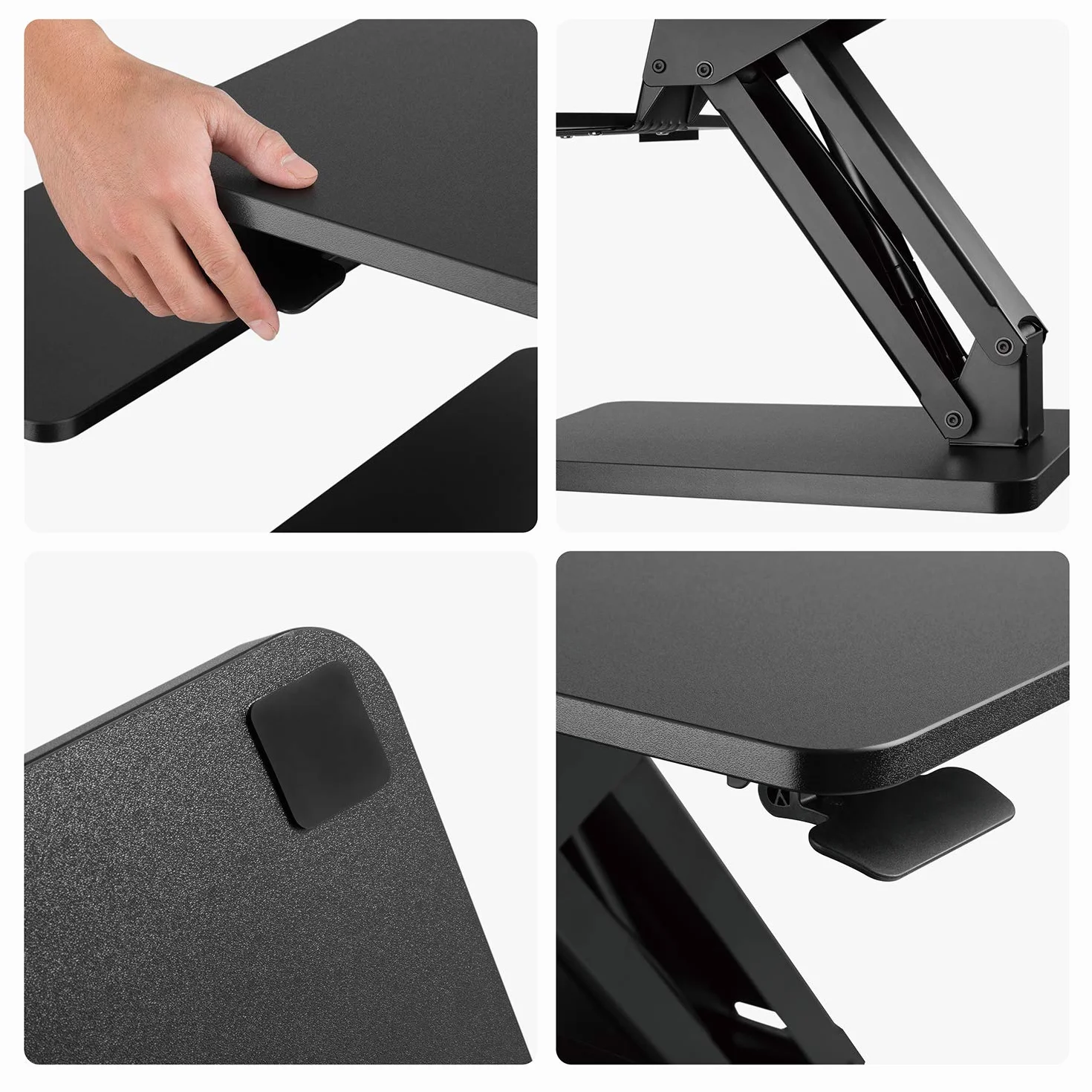 Maclean MC882 Base para Teclado y Monitor / Ordenador Portátil con Ajuste de Altura, Negro