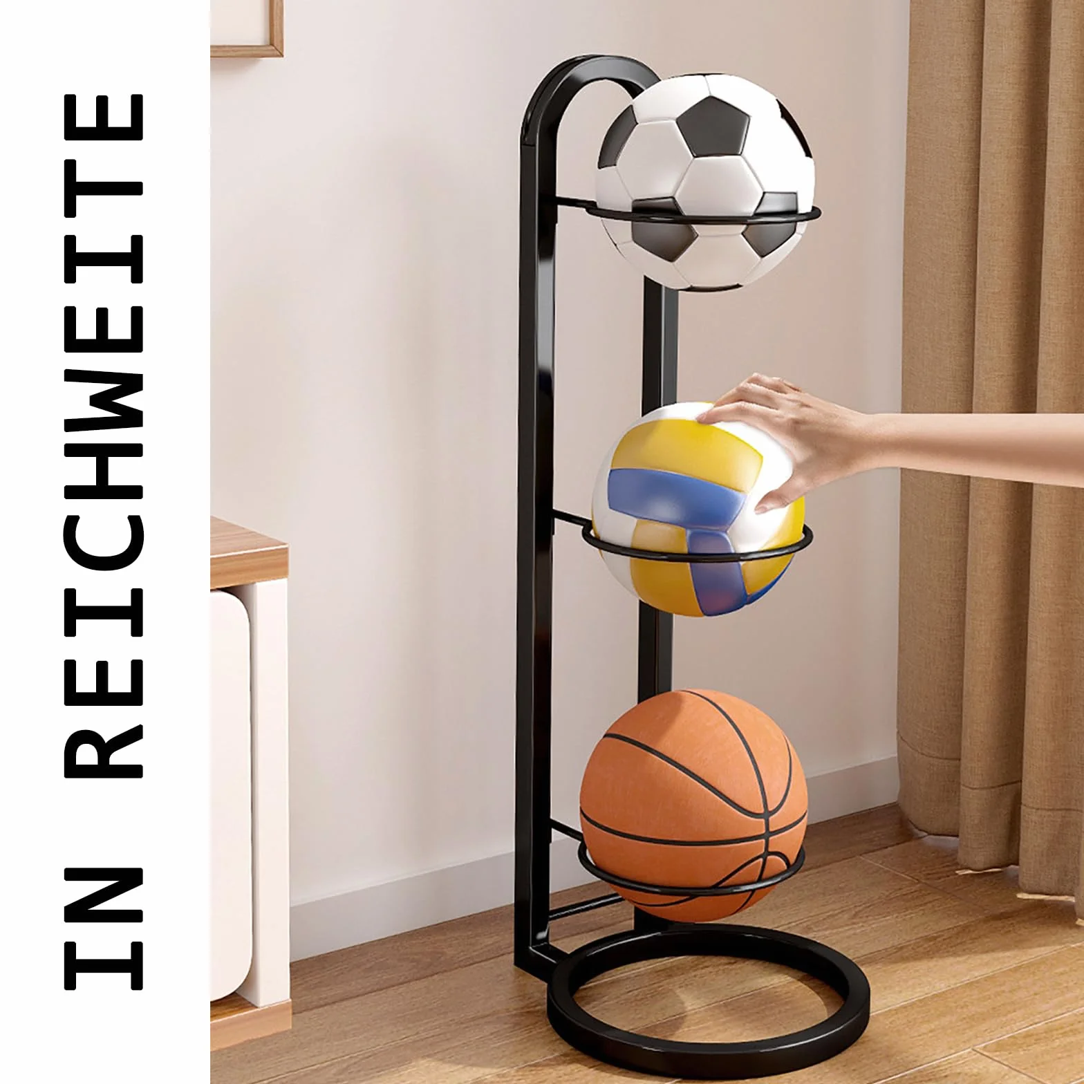 Soporte Vertical para Balón de Fútbol, Baloncesto y Voleibol