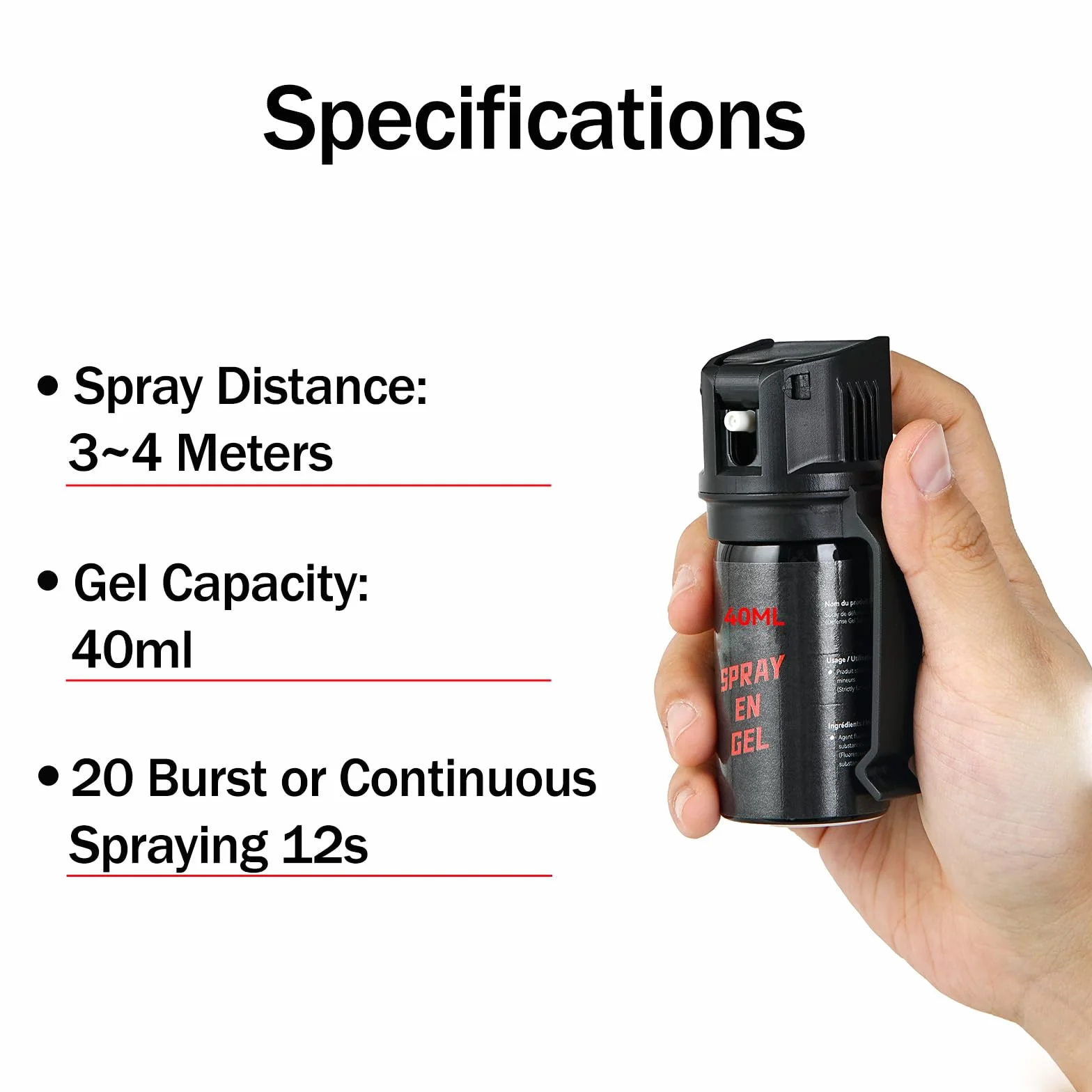 Marcado UV Invisible Gel Spray 40ML Tinte Rojo Chorro Preciso Resistente al Viento 48H Homologado