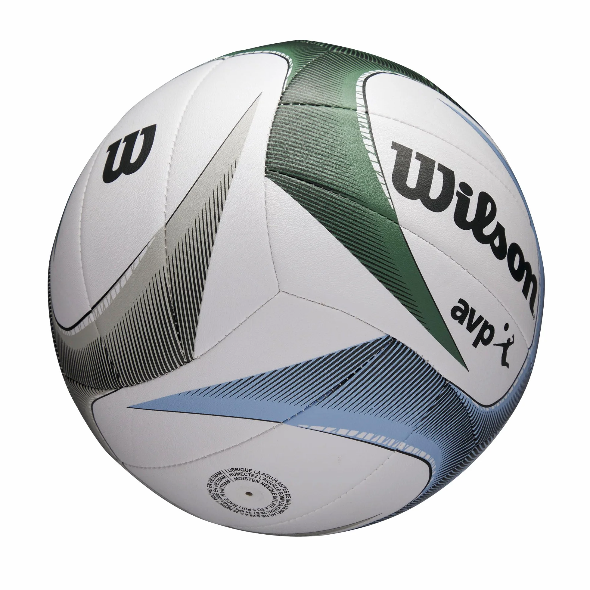 Wilson Balón de Baloncesto AVP PX Tamaño Oficial Blanco/Azul/Verde TPU Sostenible