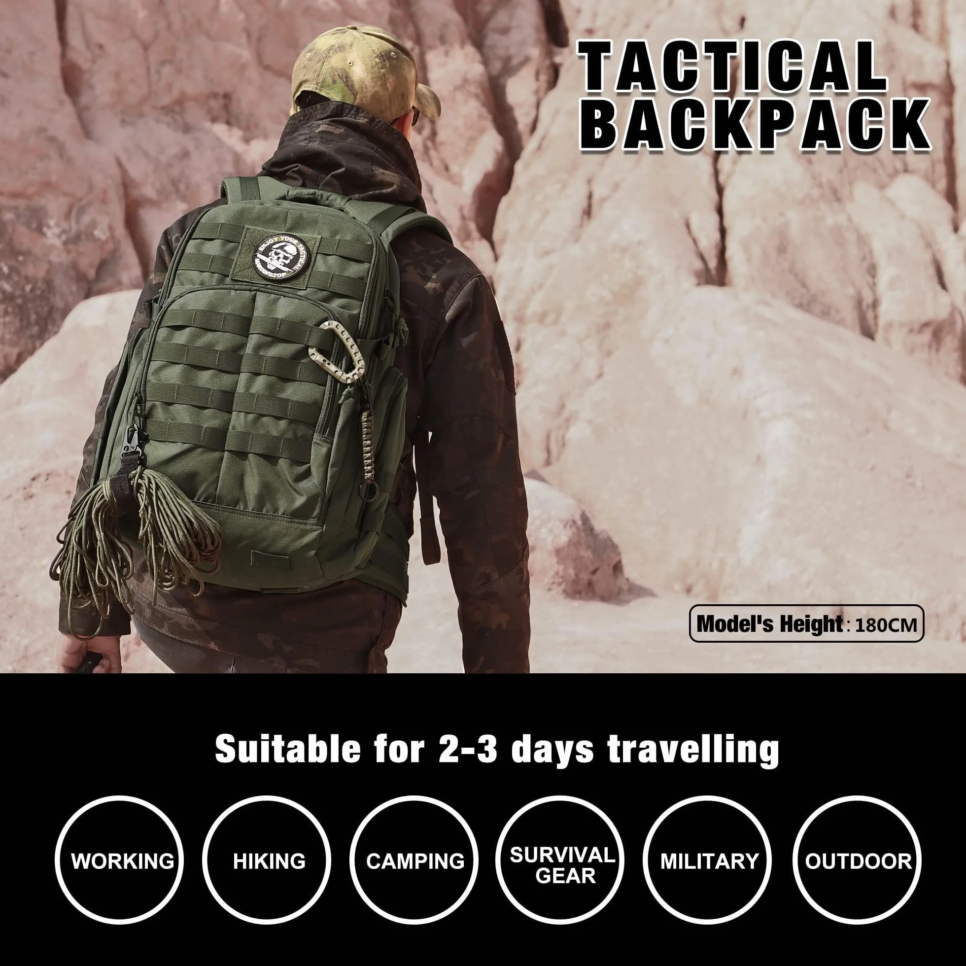 Mardingtop Mochila Militar Táctica 25L 40L MOLLE Senderismo Camping