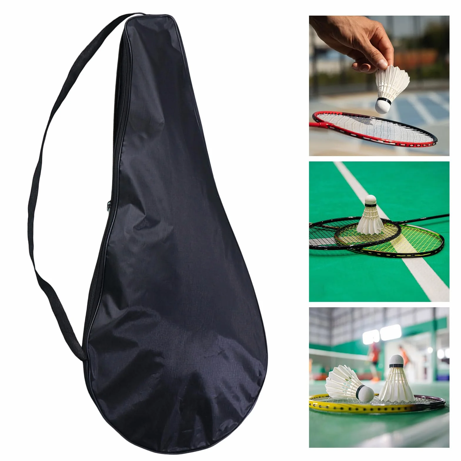 Bolsa impermeable para raqueta de bádminton con correa ajustable y acolchado resistente
