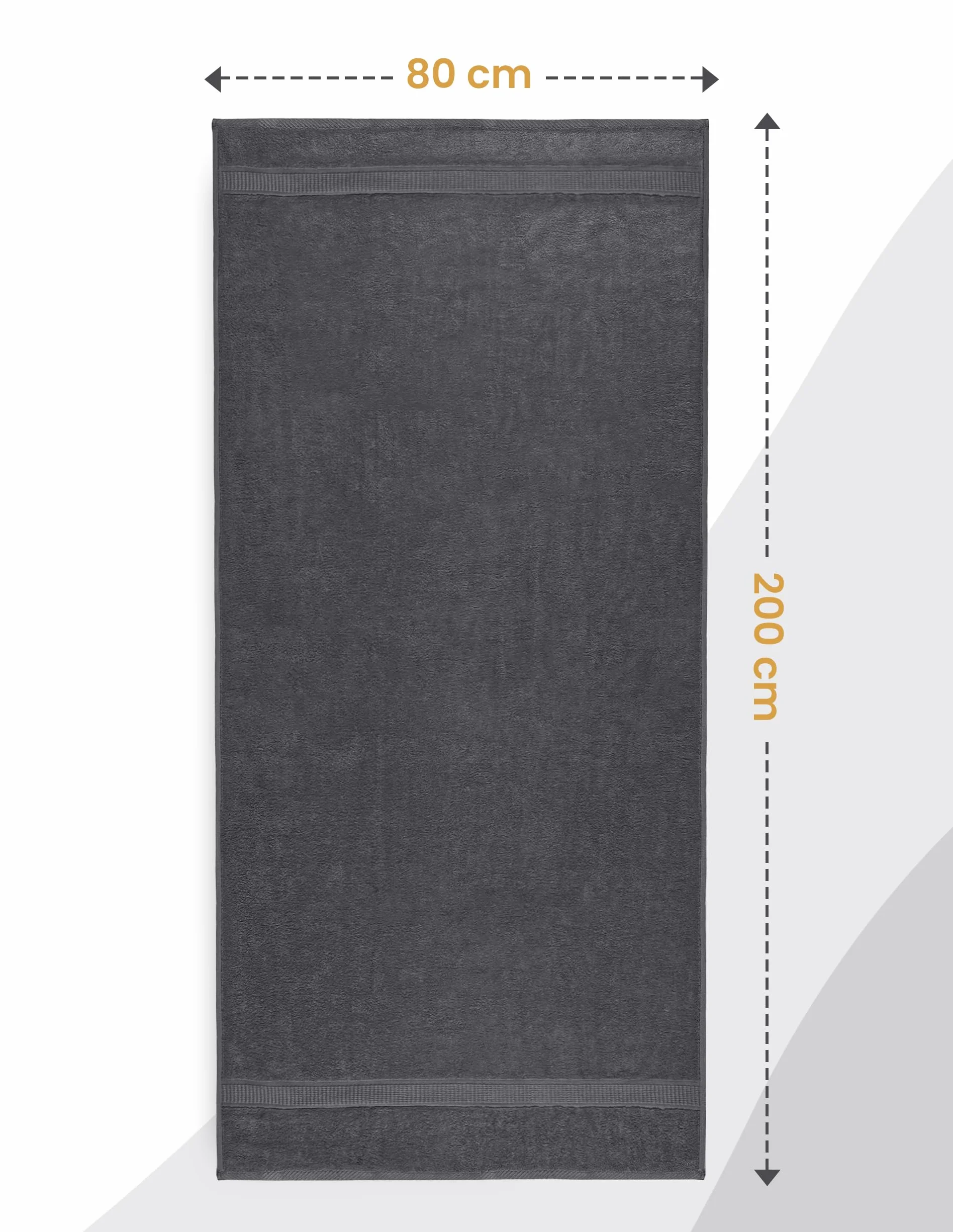 Utopia Towels - Juego de 2 (80 x 200 cm), Toallas XXL para Sauna, Toallas de Baño, Sábanas de Baño, Toallas Extra Grandes con Gancho Altamente Absorbentes, 100% Algodón (Gris)