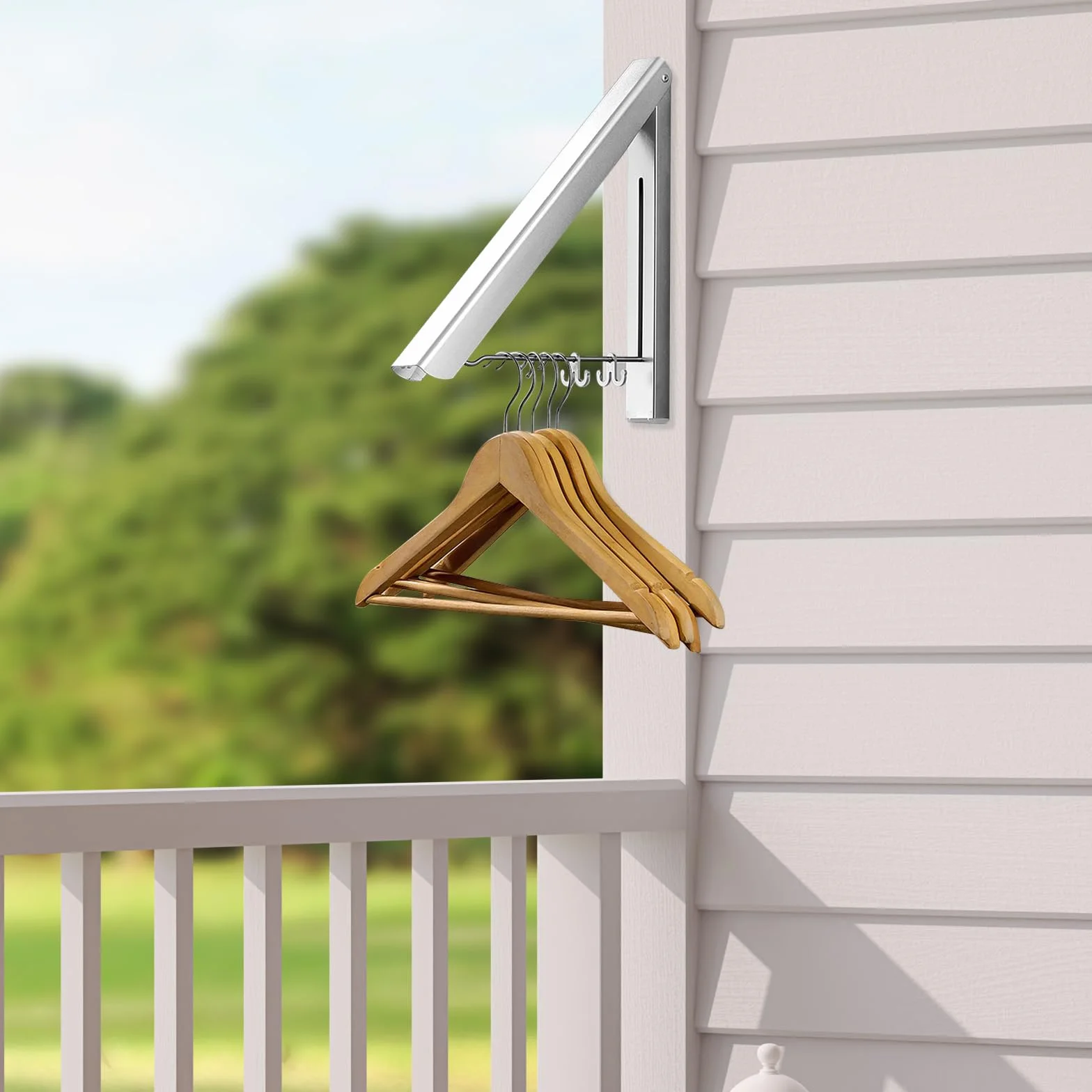 Percha Plegable De Secado Retráctil, Percha De Pared De Aluminio Organizador Plegable, Perchero Plegable De Aluminio Con Ganchos, Ahorrar Espacio para Lavadero, Dormitorio, Balcón, Baño