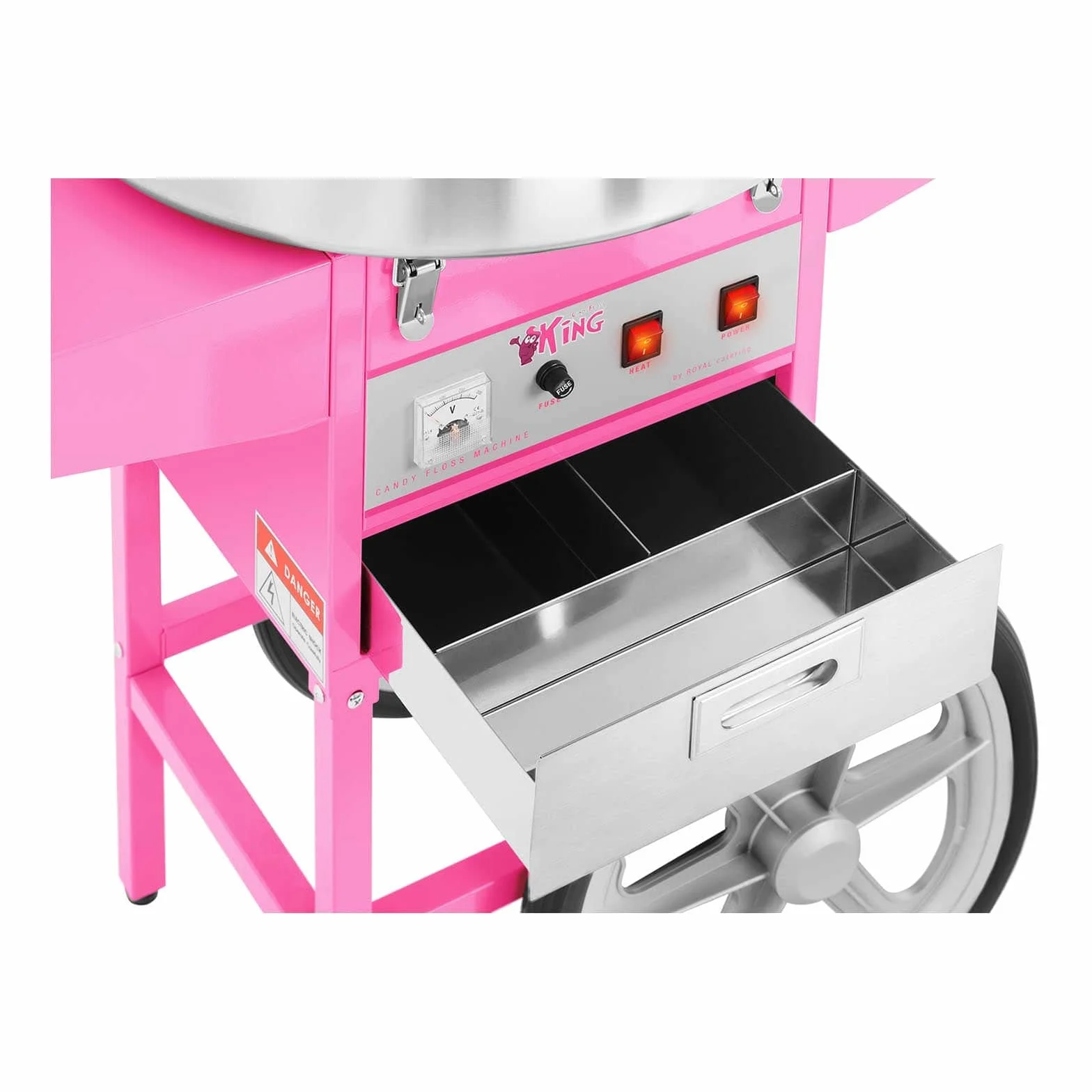 Royal Catering - RCZC-1200-W - Máquina de algodón de azúcar - con carrito - 1200 W