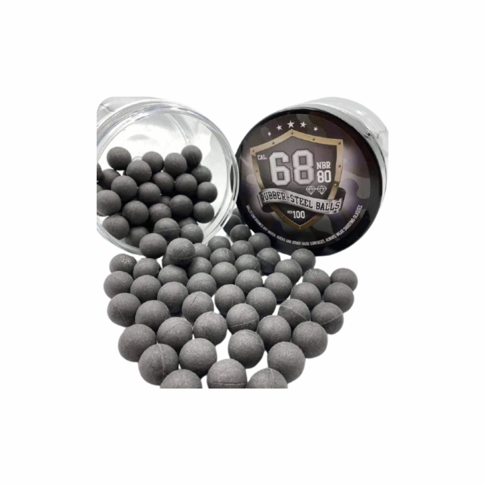 Bolas de Goma Maciza SSR 100 Calibre .68 Paintball Rubberballs HDS SG 68 T4E