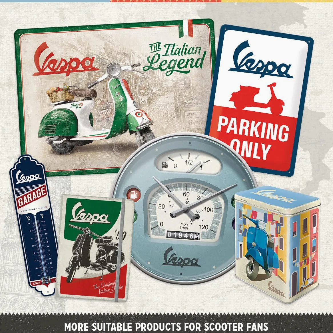Nostalgic-Art Juego de 3 tazas de café retro Vespa 330 ml – Idea de regalo para los amantes de los scooters, taza de cerámica, diseño vintage