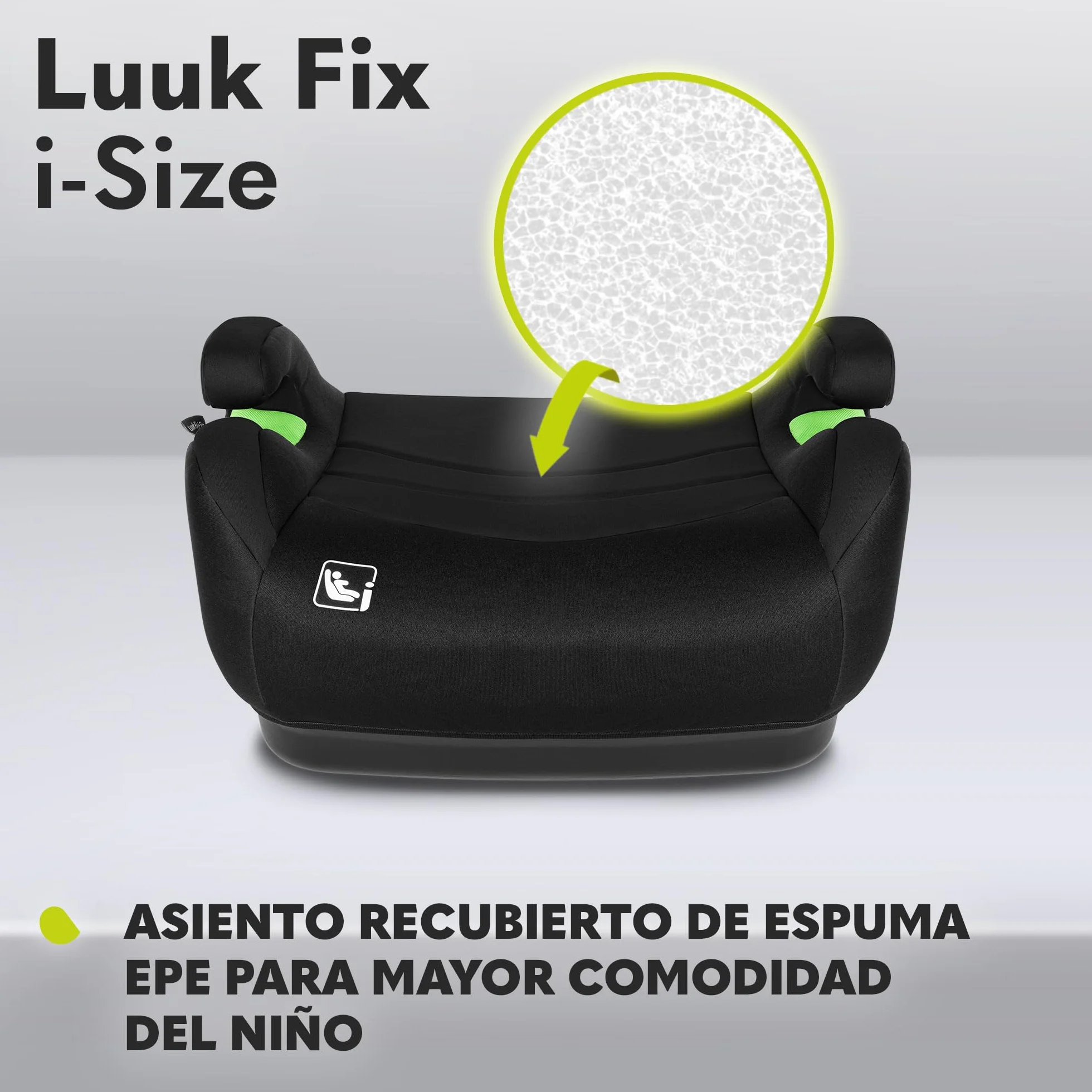 LIONELO LUUK FIX i-Size Asiento elevador con ISOFIX para niños 22-36 kg 125-150 cm grupos 2 y 3