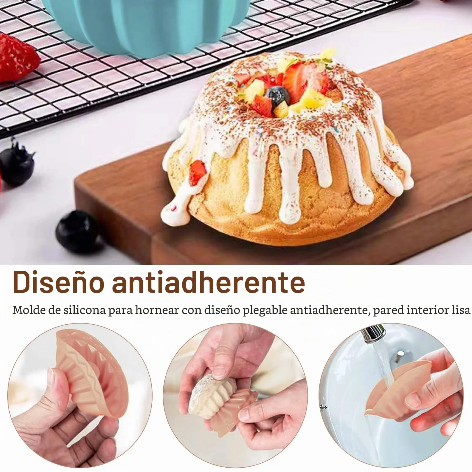 20 Pcs Moldes de Silicone, Molde Bizcocho, Molde Savarin Silicona, de Silicona Reposteria Espiral Antiadherentes para Tartas, Diámetro 6,5 cm, Altura 2,8 cm