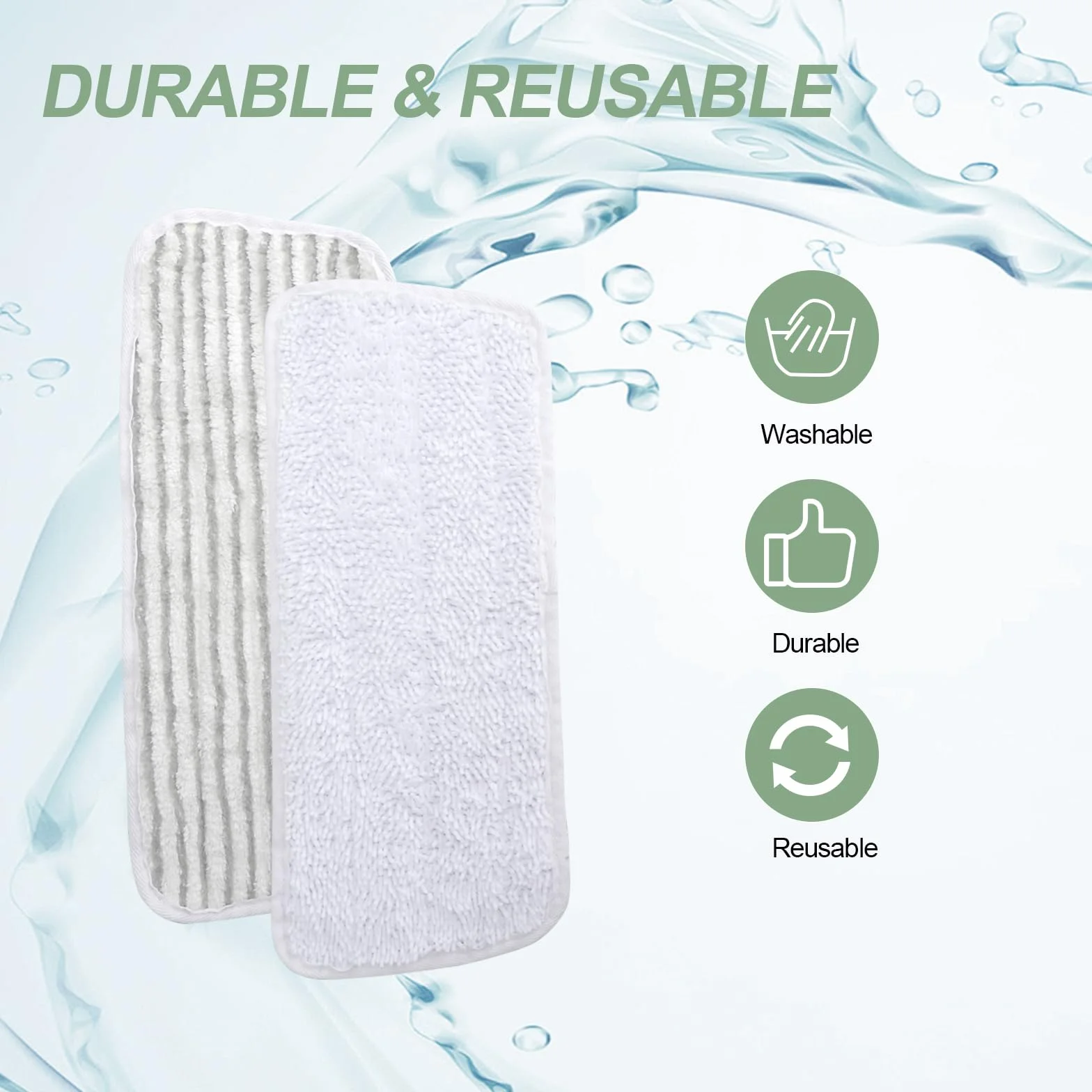 4 Piezas Recambio Mopa Para Vileda Steam Plus XXL, Paños De Repuesto, 2 Chenilla + 2 A Rayas, Lavables Y Reutilizables