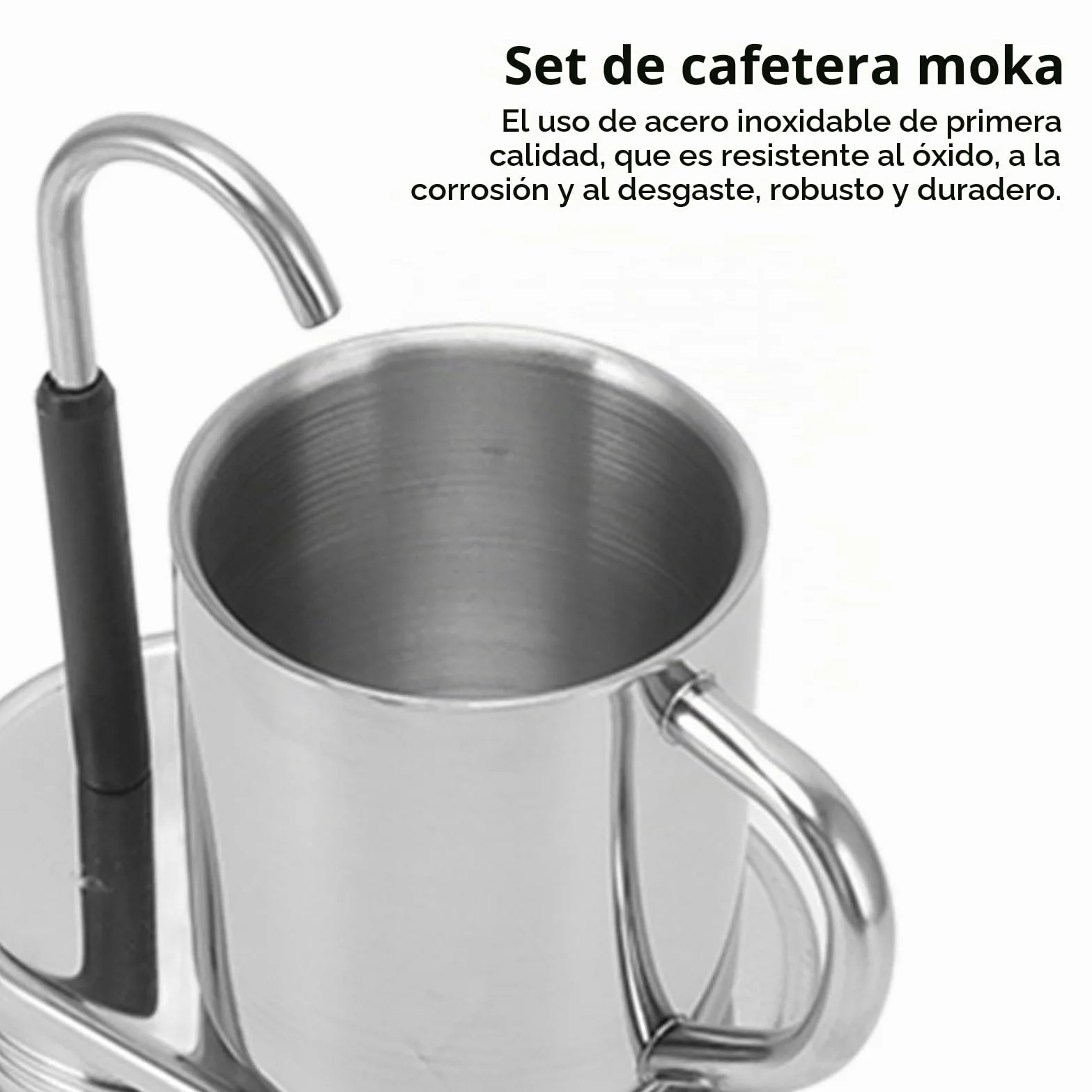 Tyenaza Cafetera Moka de un Solo Pico, Cafetera Italiana Clásica de 220 Ml, Mini Cafetera Espresso para Estufa, Juego de Moka de café DIY, con Copa, para Fiestas Al Aire Libre, Viajes(12,5 x 21 cm)