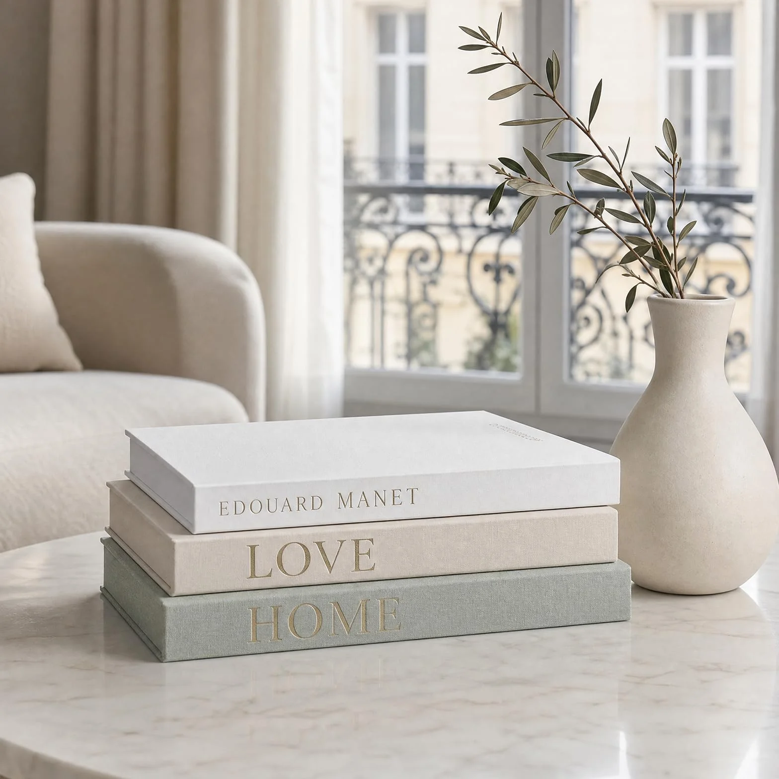Juego de 3 libros decorativos - Libro falso en fundas de lino con cierre magnético - Caja de almacenamiento oculta - Accesorios estéticos y elegantes - Cajas modernas con forma de libro para simpatía