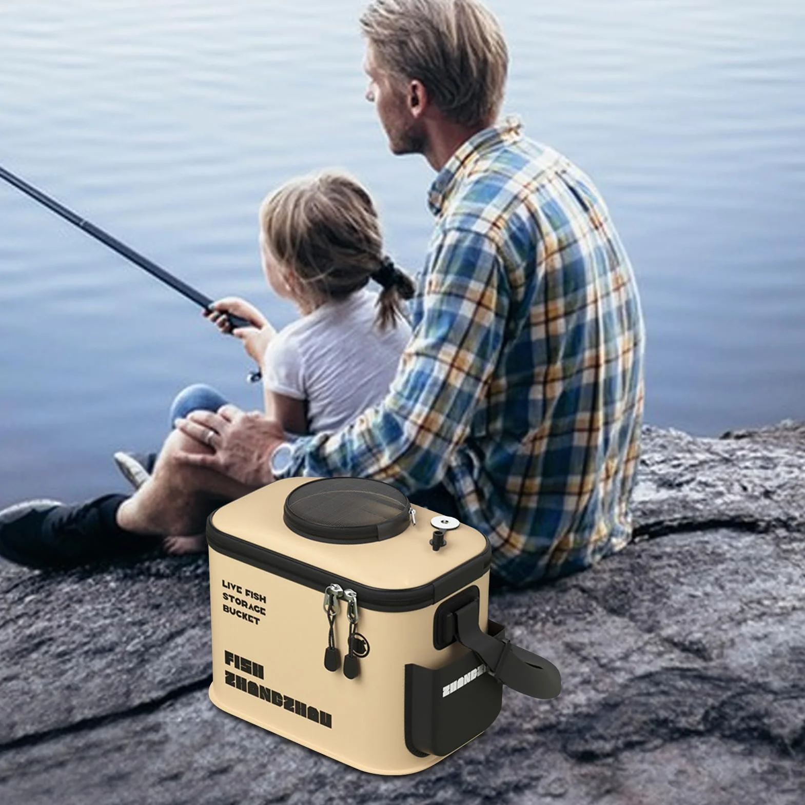 Cubo Plegable para Peces EVA Multifuncional para Lagos, Arroyos