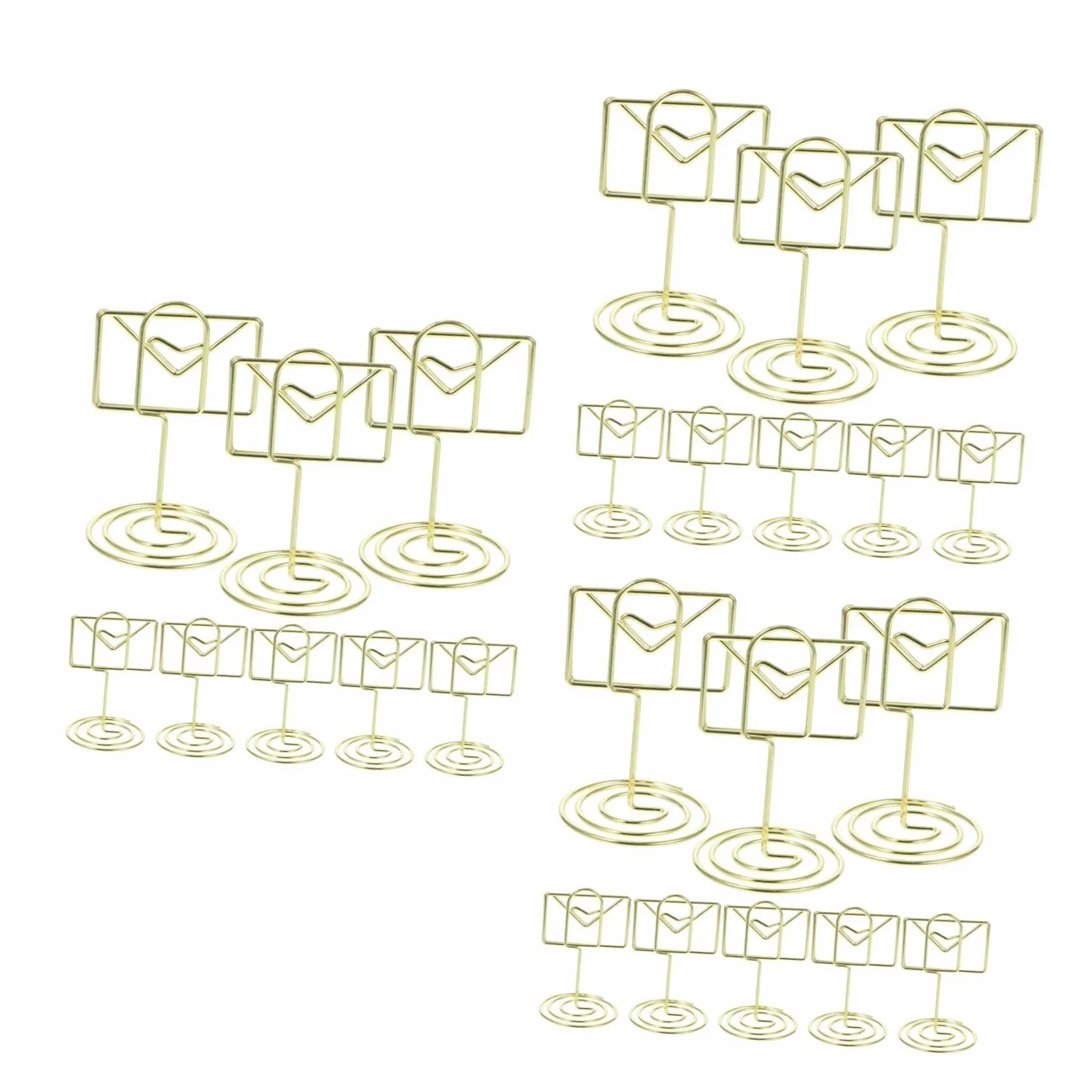 Cabilock 3 Series Soporte De Tarjetas De Mesa De Forma Titulares De De Mesa para Bodas Clips para Fotos Y Notas Material De Alambre Resistente Y Estable 20 Piezas*3