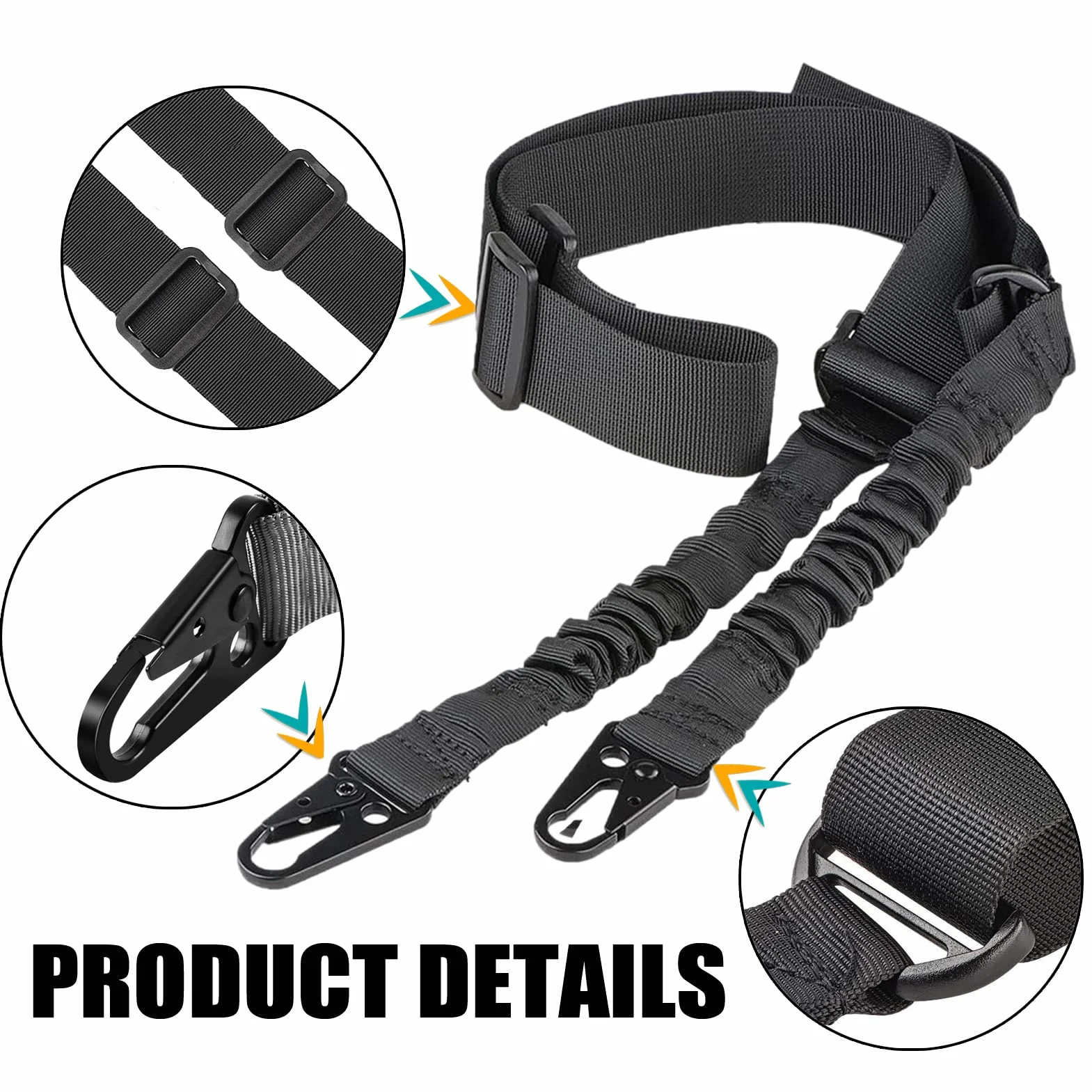 ZONSUSE Táctica Cabestrillo Eslinga de Arma Rifle Sling 2 Punto