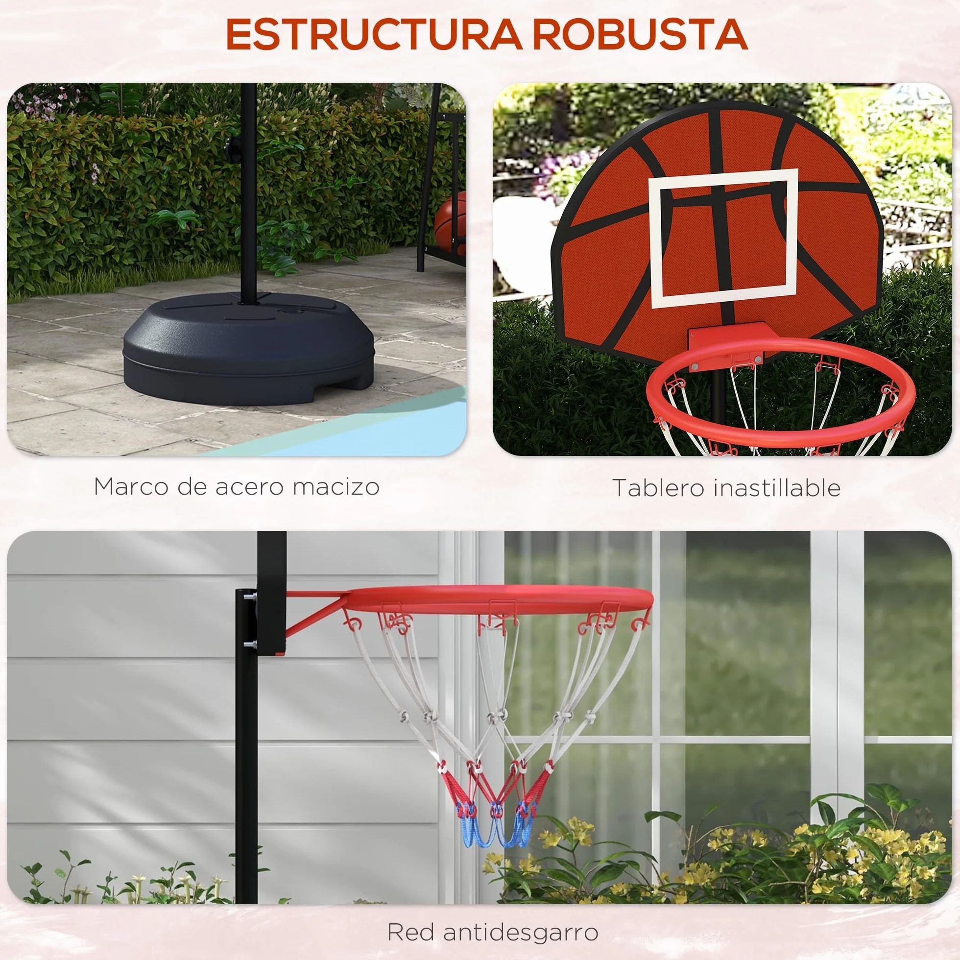 SPORTNOW Canasta de Baloncesto Altura Regulable 129-179 cm Diana Magnética Dardos Aro Base Rellenable Interior Negro