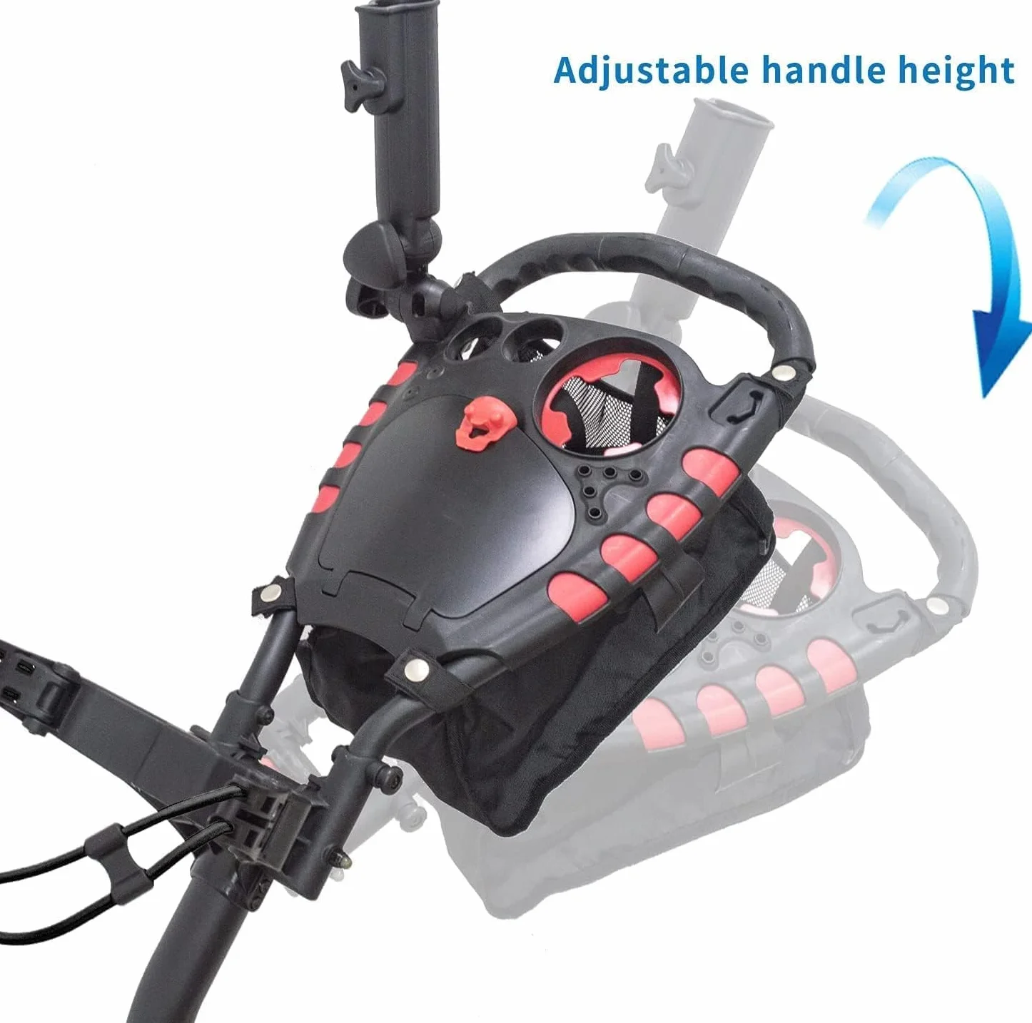 Carrito de golf Newfly 3 ruedas ultraligero plegable con freno de pie soporte para paraguas