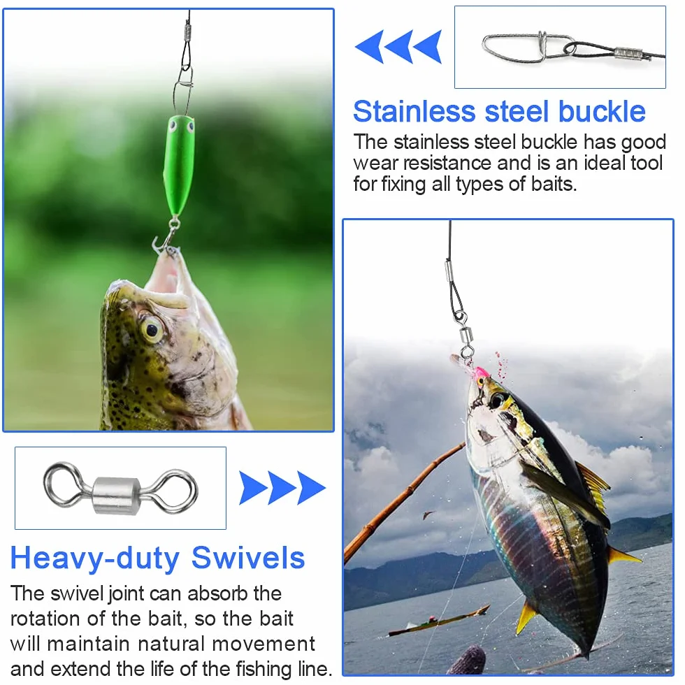 Alambre de Pesca Líder de Acero Inoxidable 50 cm 50 kg Negro 30 pcs