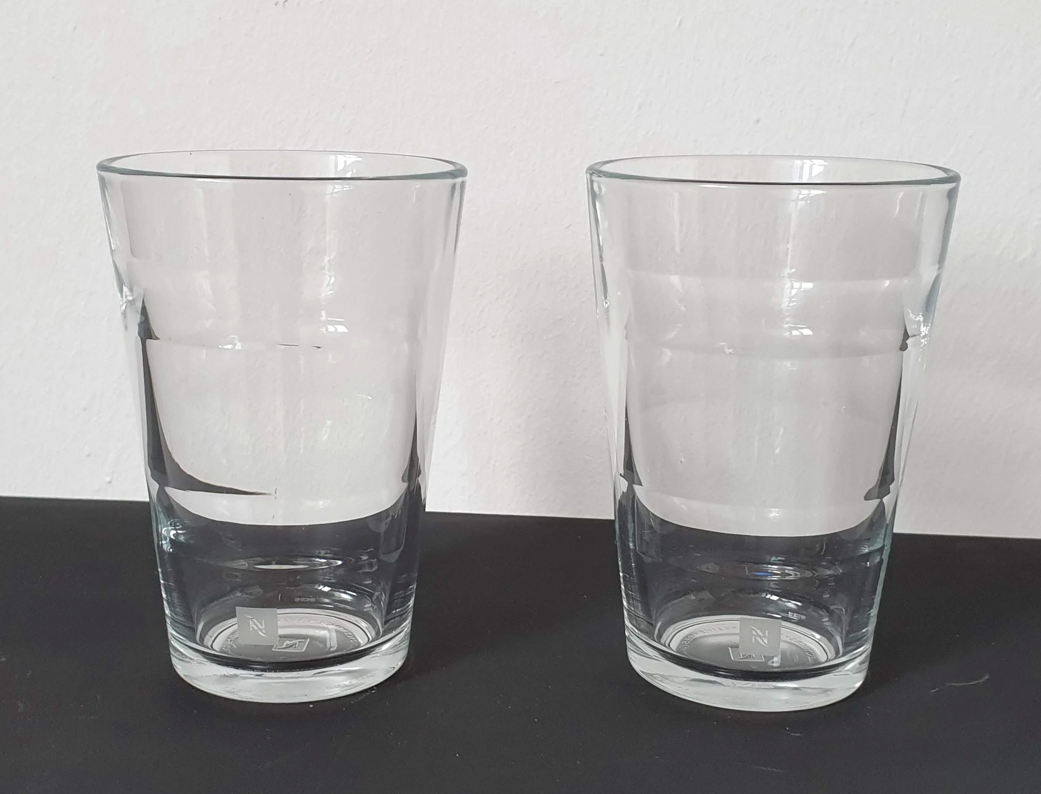 Nespresso Juego de 2 vasos grandes de receta (aprox. 480 ml) en vidrio templado.