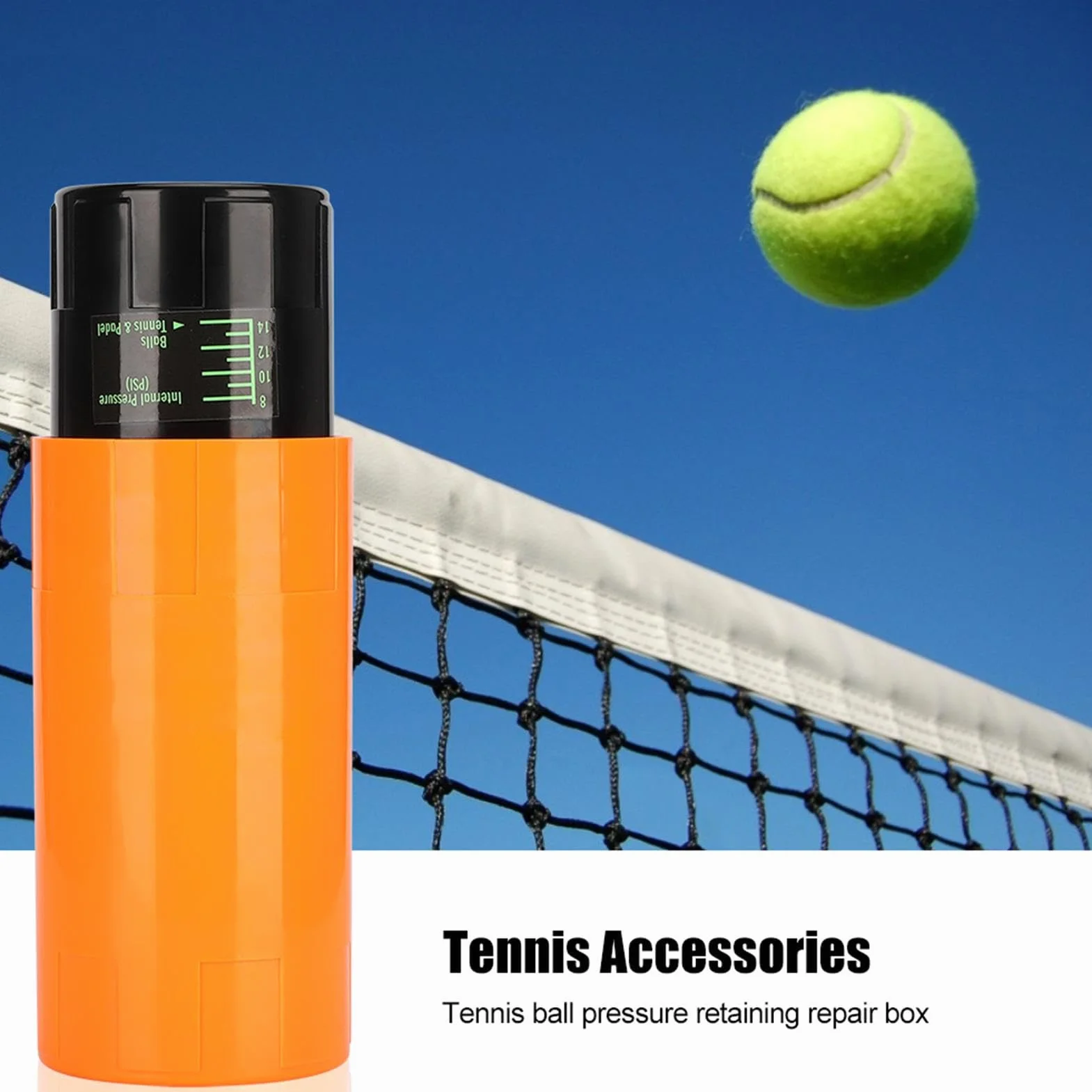 Salva-pelotas de tenis – Revive el Presurizador Para Pelotas De Tenis, Pelotas De Pádel Con Fieltro HV De Alta Visibilidad, Mantiene La Reparación De Deportivos Para Contenedores, Contenido