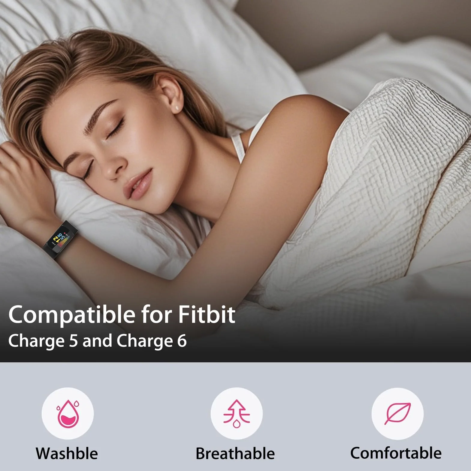 Correas Compatibles para Fitbit Charge 5/6 Band Pulsera Recambio Sport Strap S/L