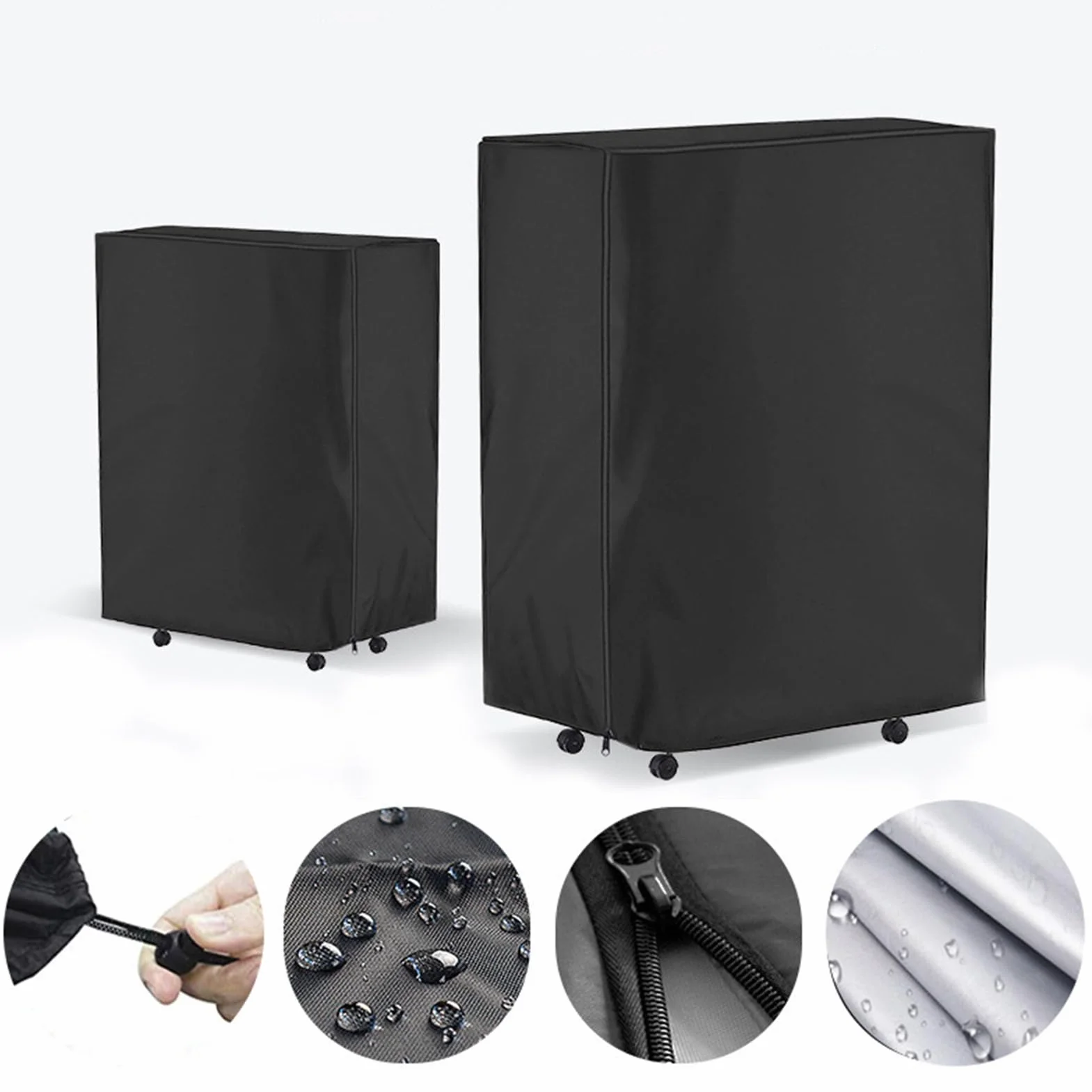 Funda protectora para cama plegable, 90 x 38 x 114 cm, funda de almacenamiento para cama plegable, tejido Oxford negro grueso y resistente a los desgarros con cremallera impermeable para