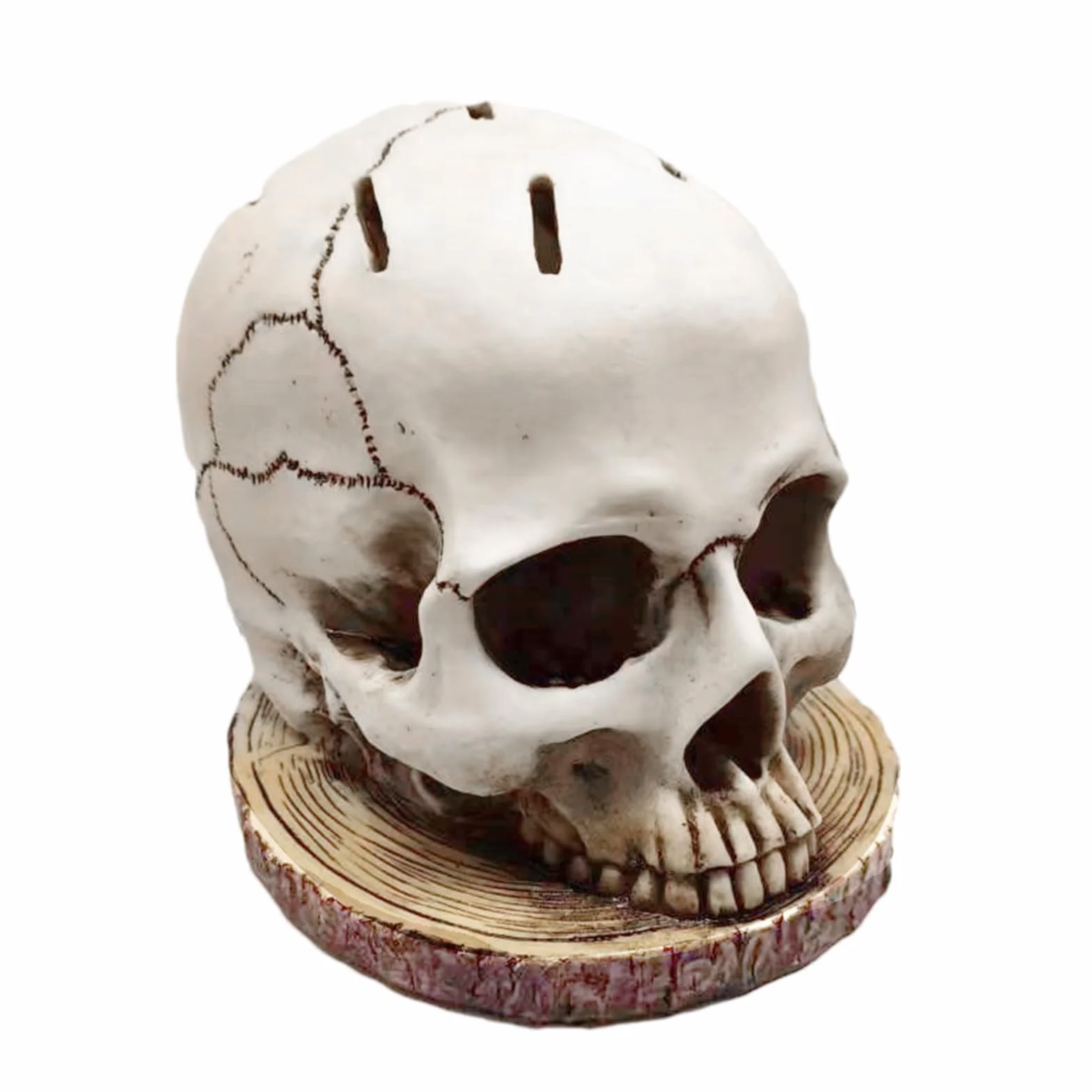 Portacuchillos cráneo, bloque de cuchillos cráneo | Bloque de cuchillos espeluznantes de Halloween | Soporte de cocina con forma de cabeza de horror, bloque de cuchillos de cocina gótico para